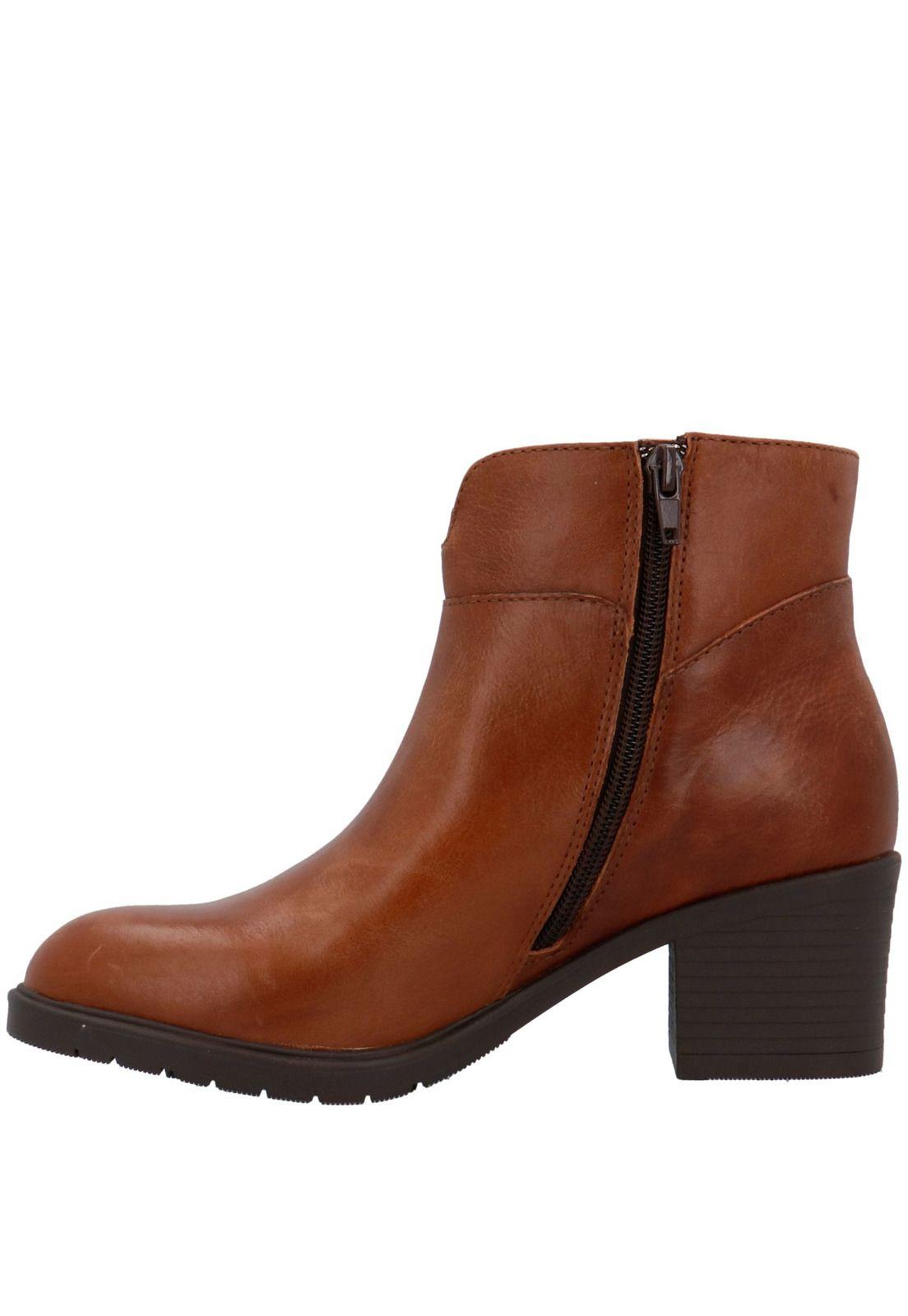 Botin Mujer Cuero Anna Café-3