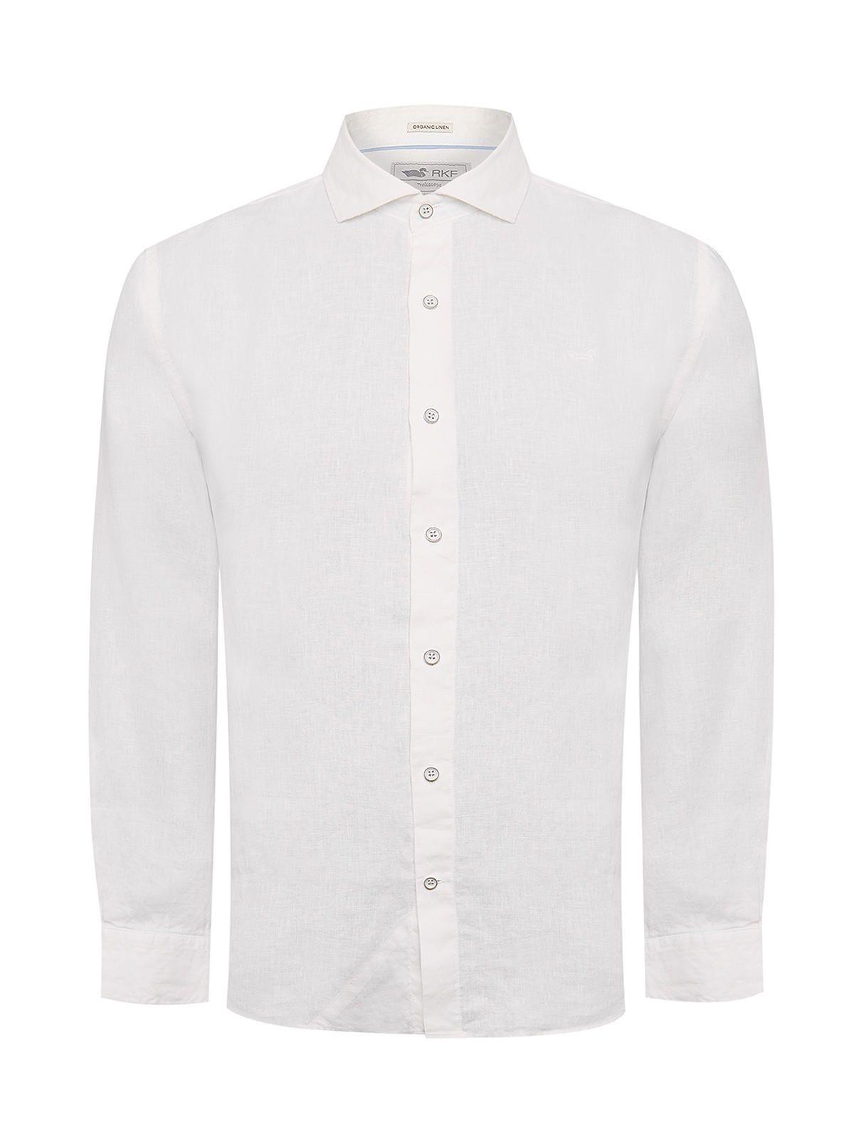 Camisa Lino Orgánico Hombre Linen Blanco-0