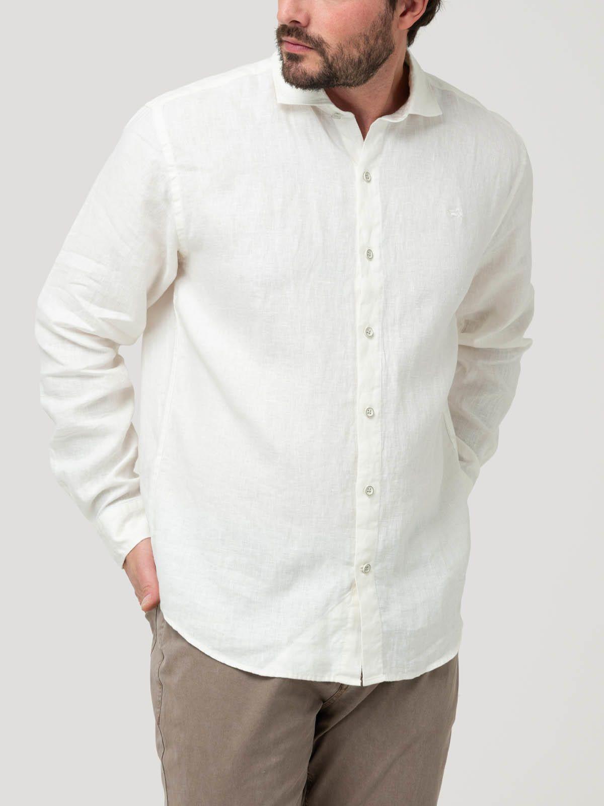 Camisa Lino Orgánico Hombre Linen Blanco-4