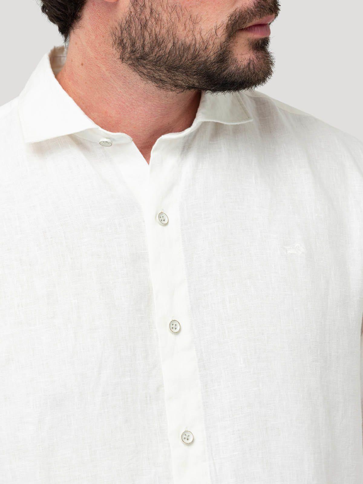Camisa Lino Orgánico Hombre Linen Blanco-6