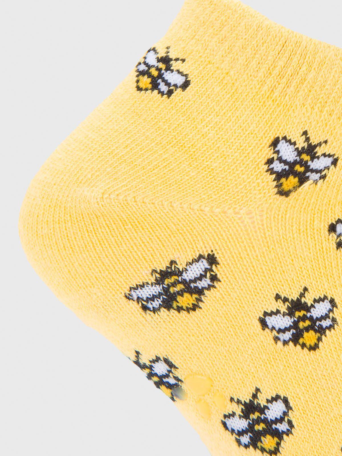 Calcetin Algodón Niña Ped Bees Amarillo-3