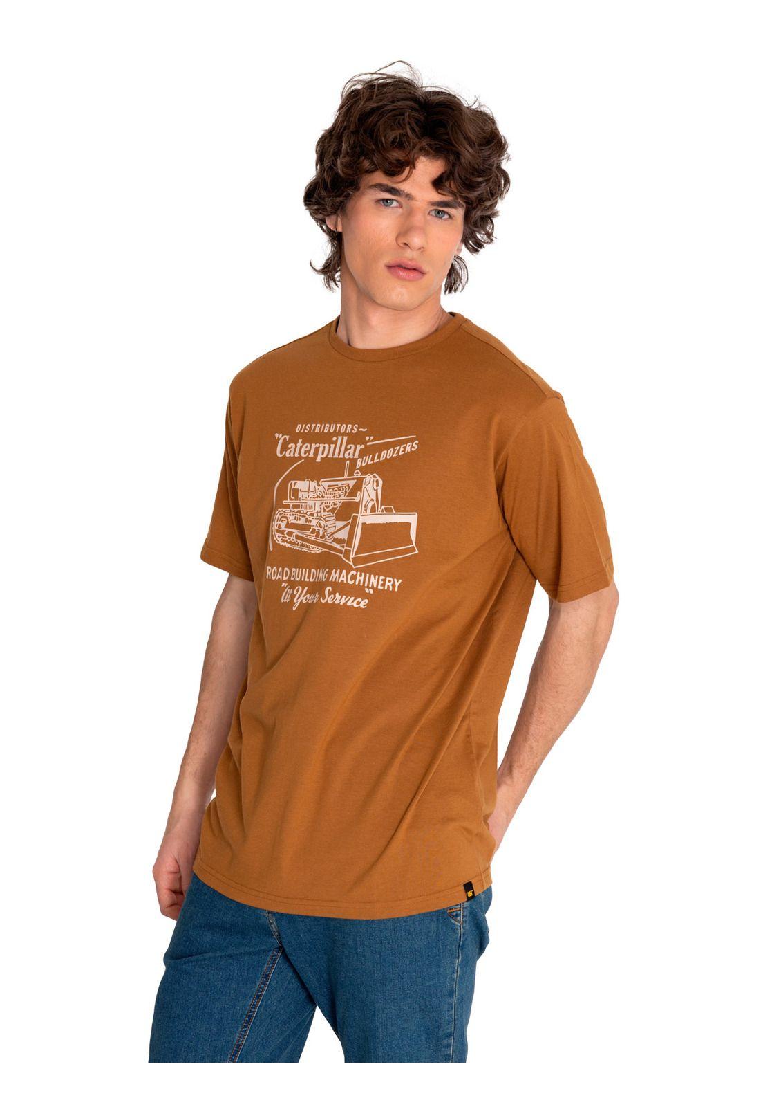 Polera Manga Corta Hombre His Tradition Graph1 Café-1