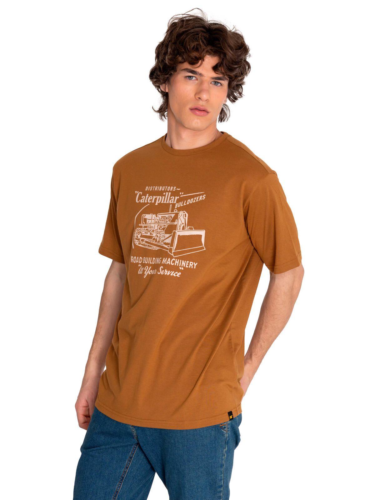 Polera Manga Corta Hombre His Tradition Graph1 Café-1