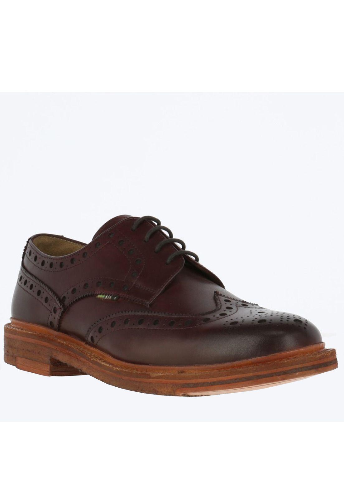 Zapato Cuero Nicholas Granate Hombre-0