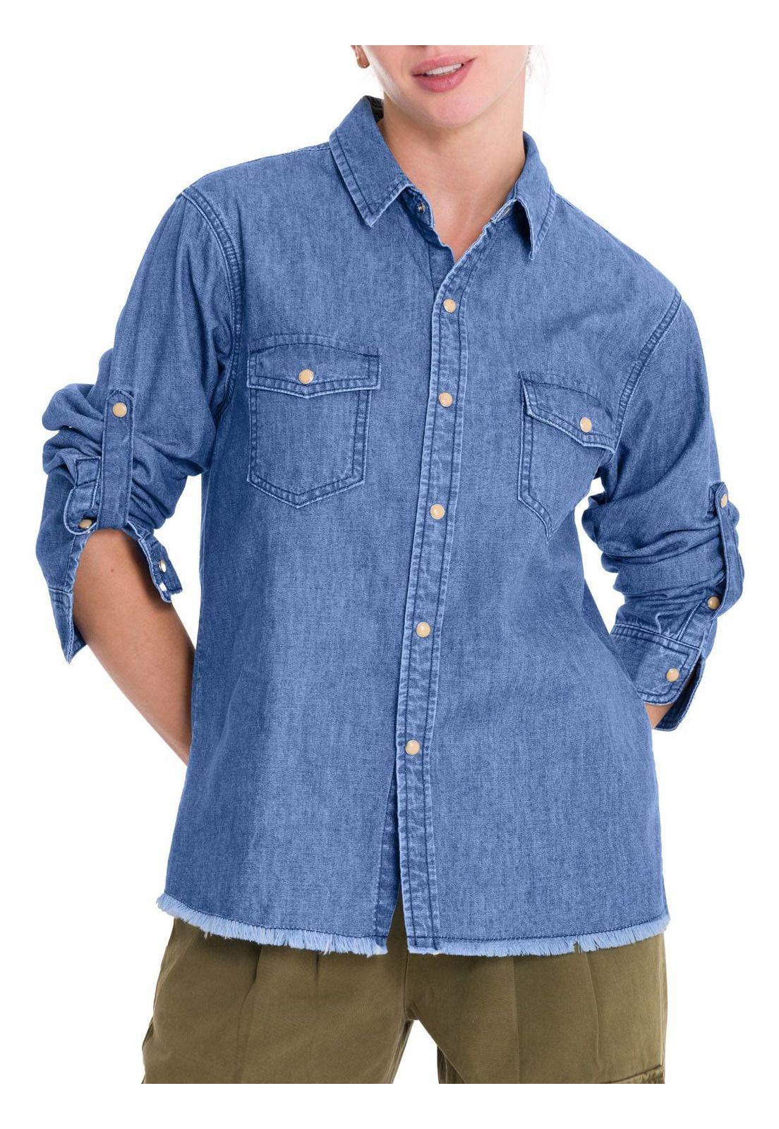 Blusa Algodón Orgánico Mujer Kilimanjaro Azul-4