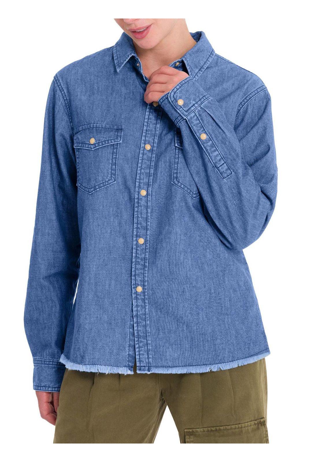 Blusa Algodón Orgánico Mujer Kilimanjaro Azul-5