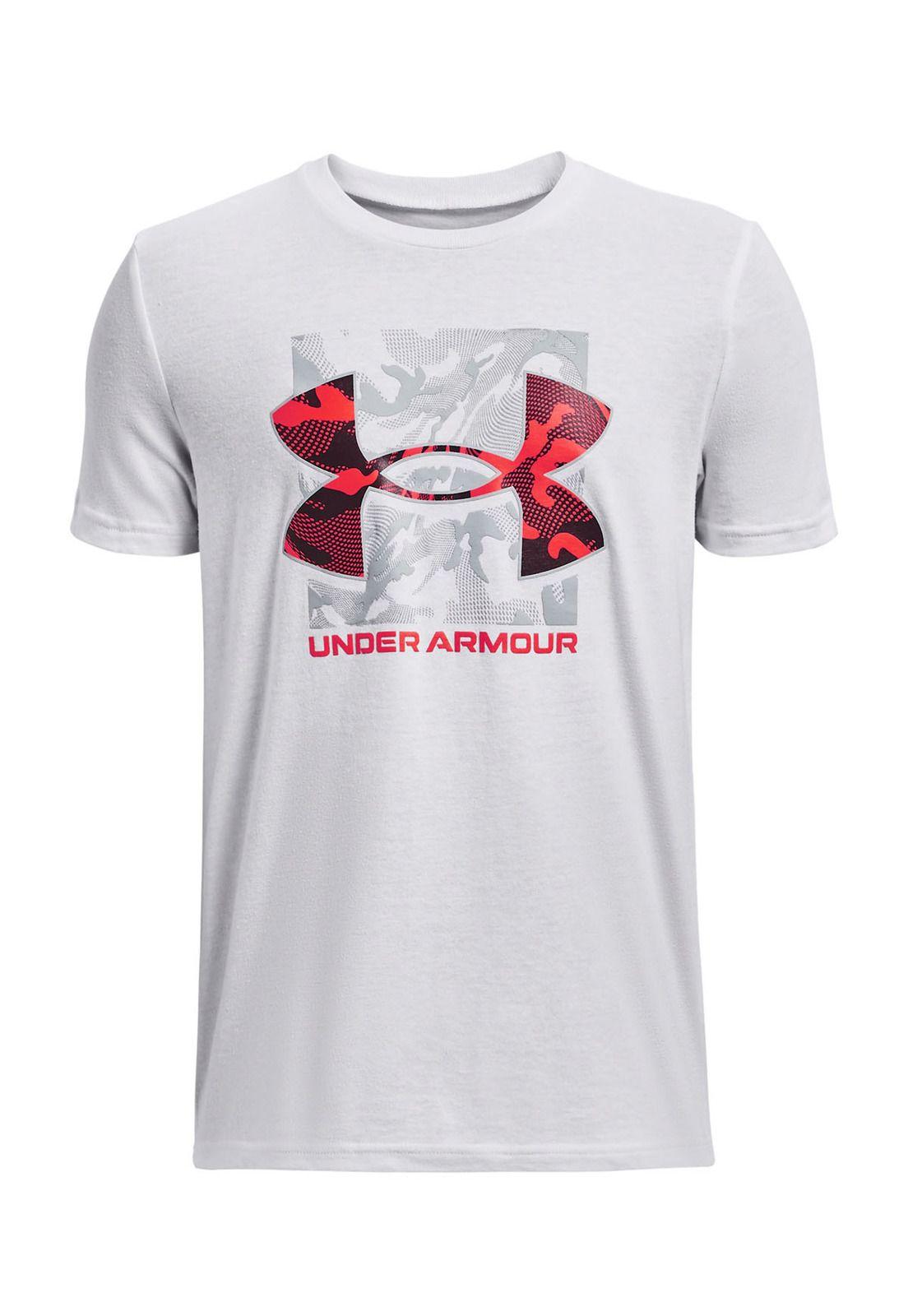 Polera manga corta BoxLogoCamo niño Blanco-0