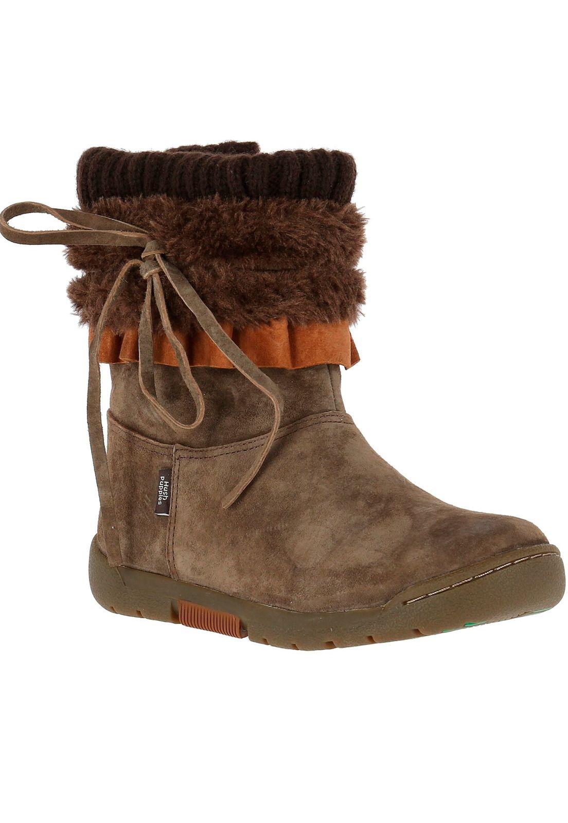 Bota Cuero Niña Macarron Café-0