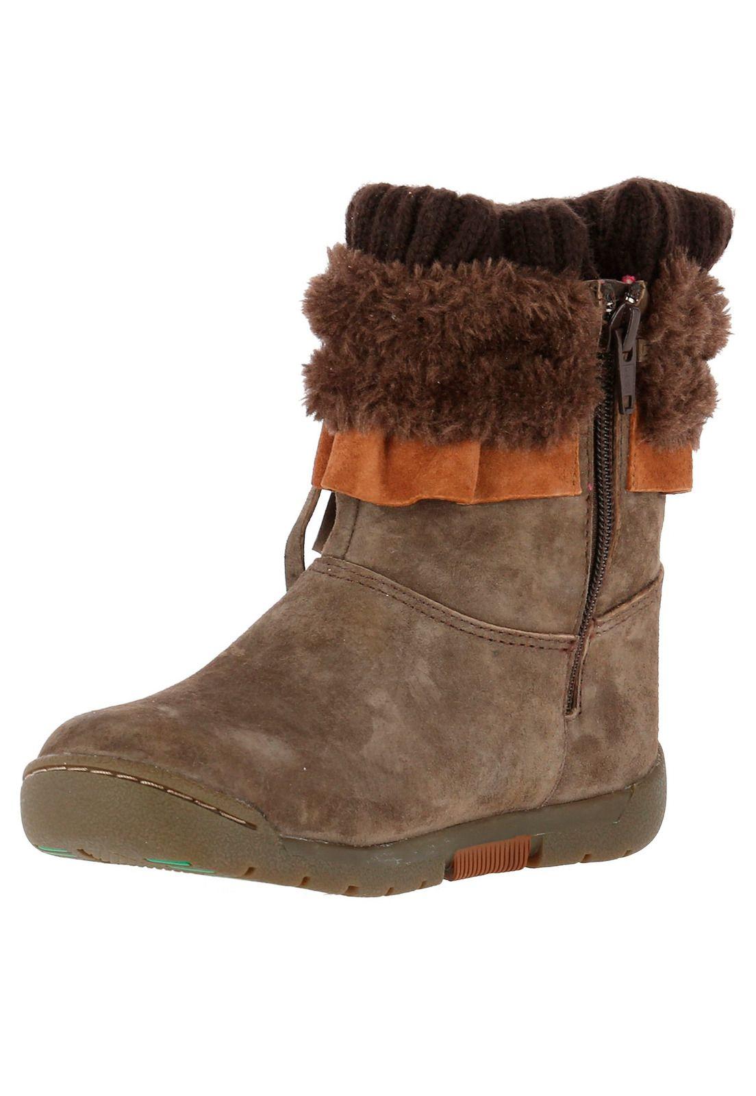 Bota Cuero Niña Macarron Café-1