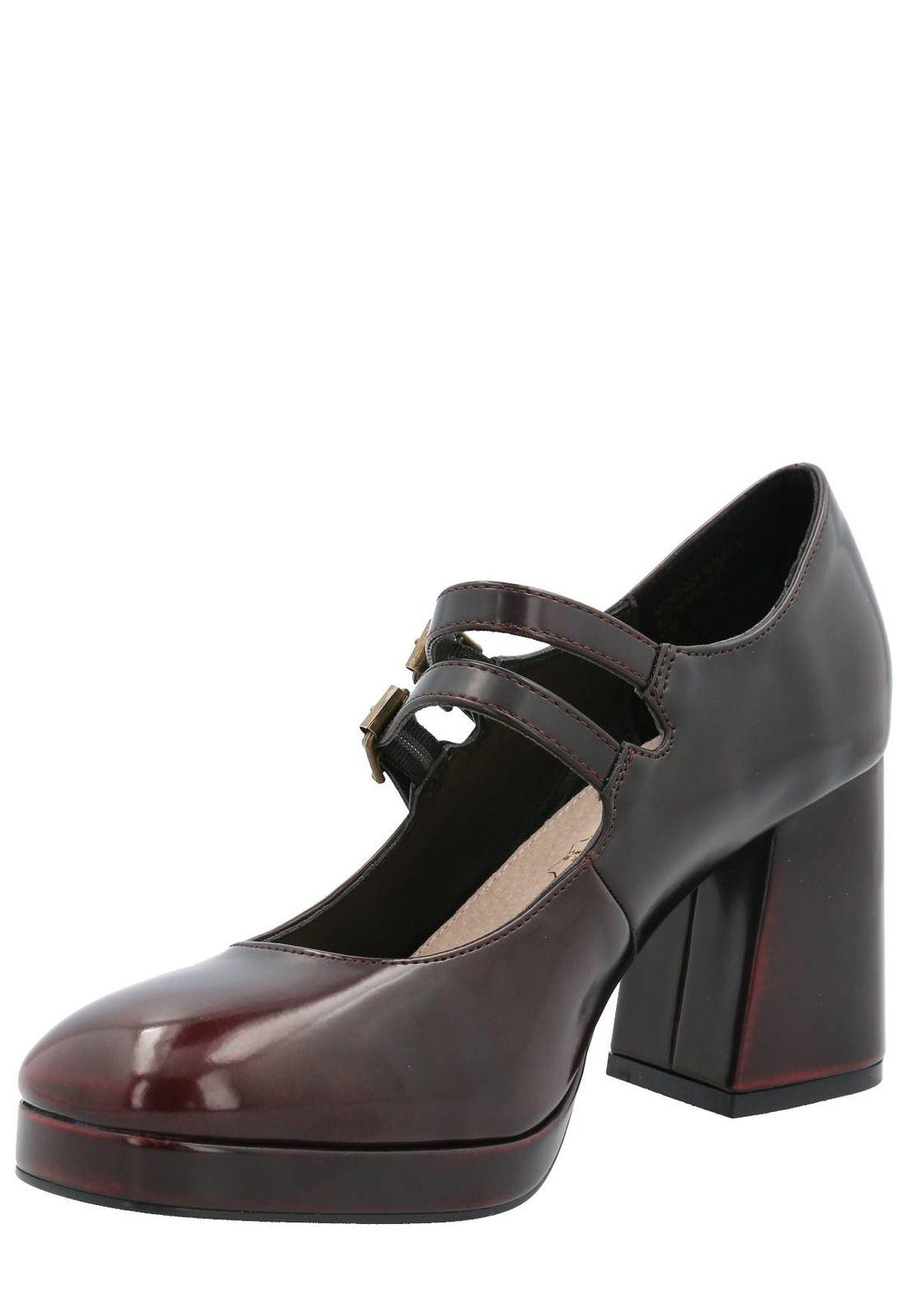 Zapato Mary Jane Rangers Mujer Burdeo-5