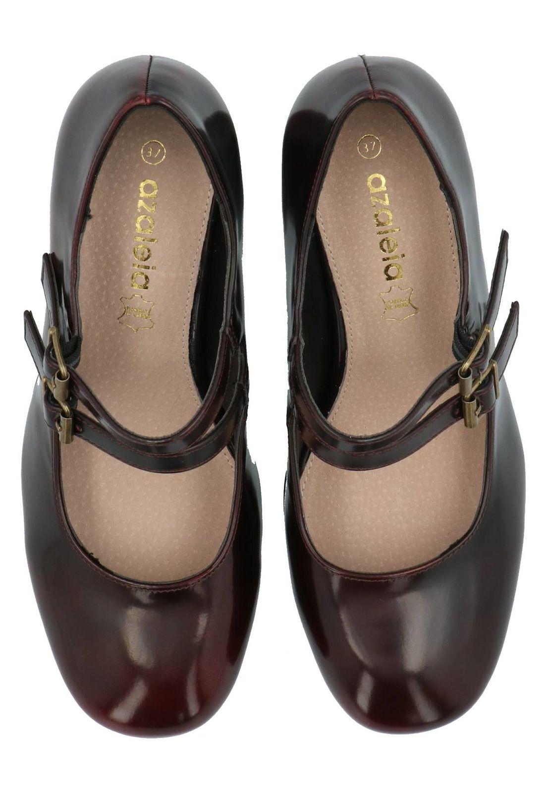 Zapato Mary Jane Rangers Mujer Burdeo-8