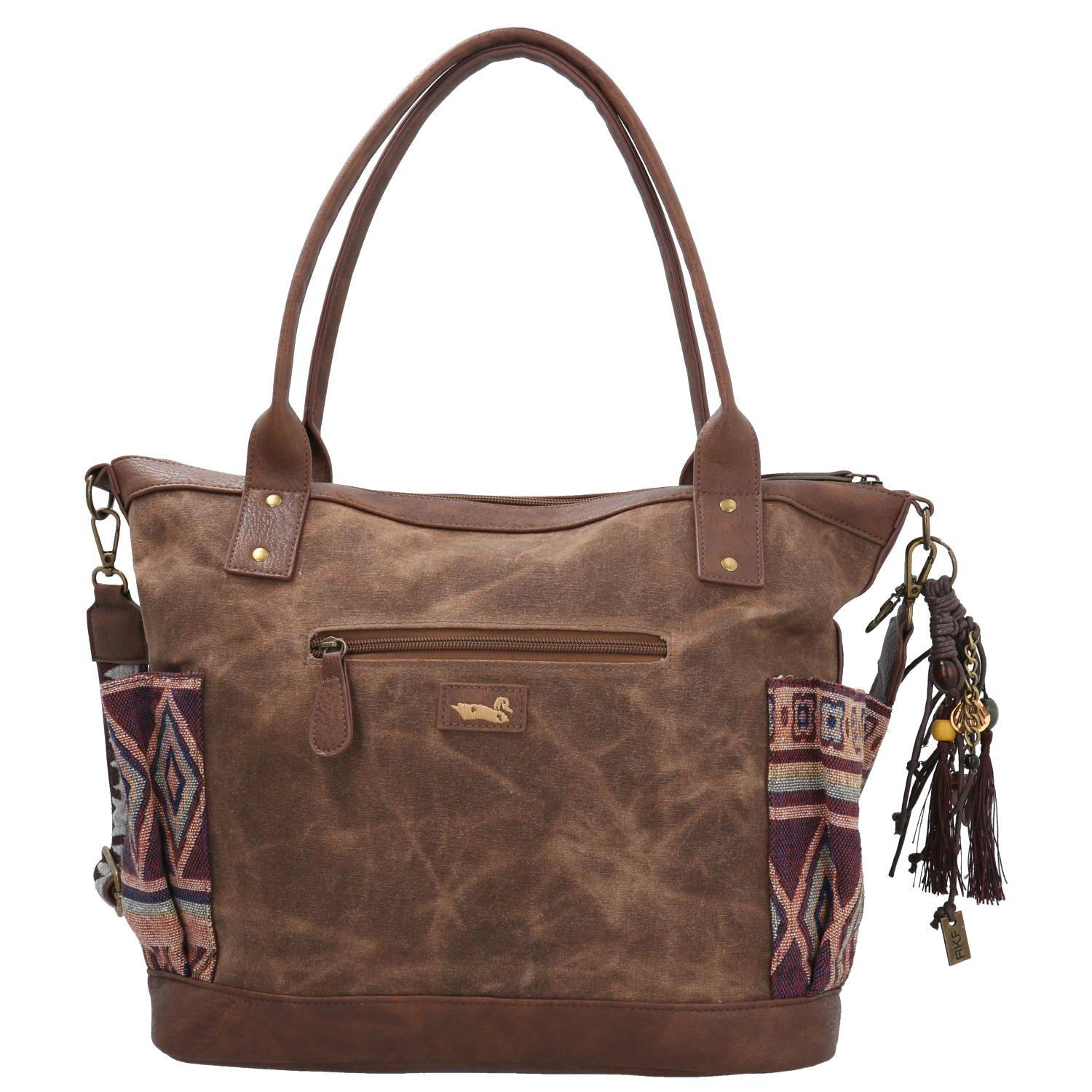 Cartera Textil Mujer Lorenza Tote Café-2