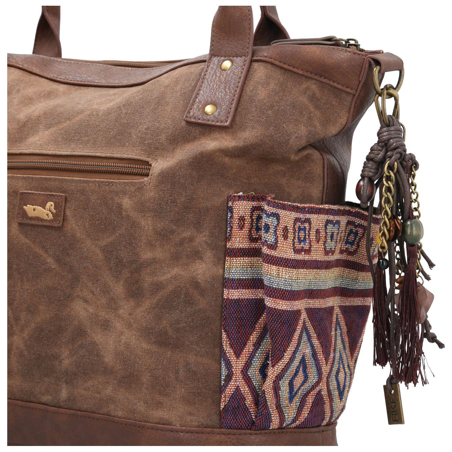 Cartera Textil Mujer Lorenza Tote Café-4