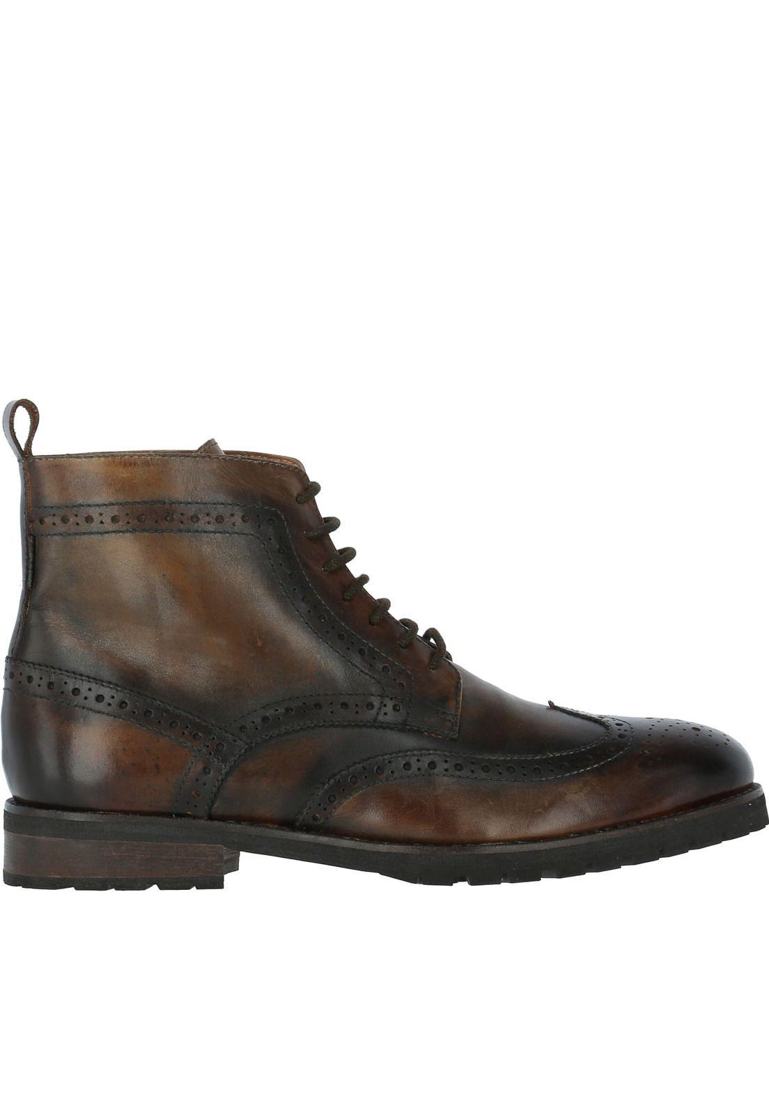 Botin Cuero Boss Café Hombre-2