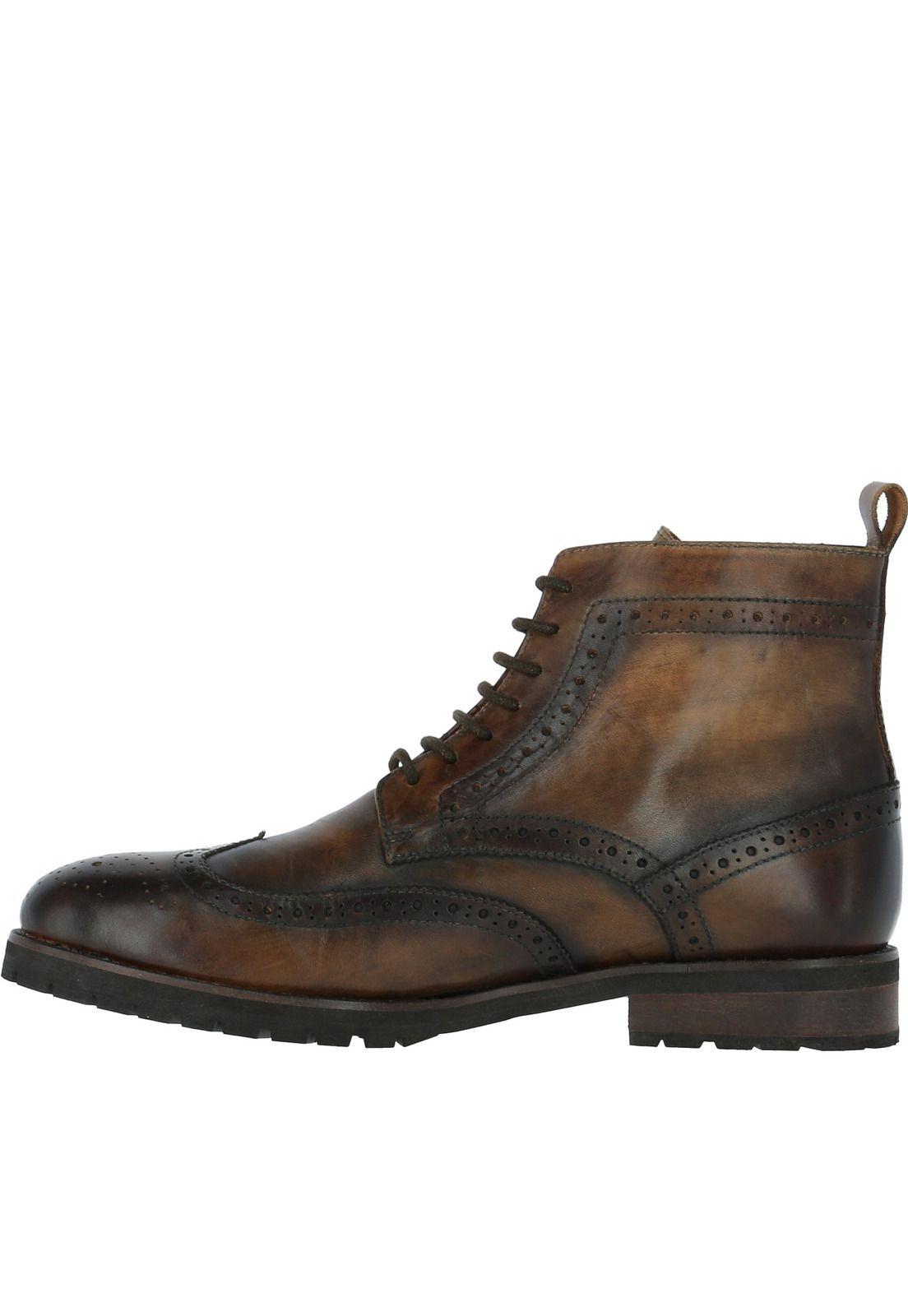 Botin Cuero Boss Café Hombre-3
