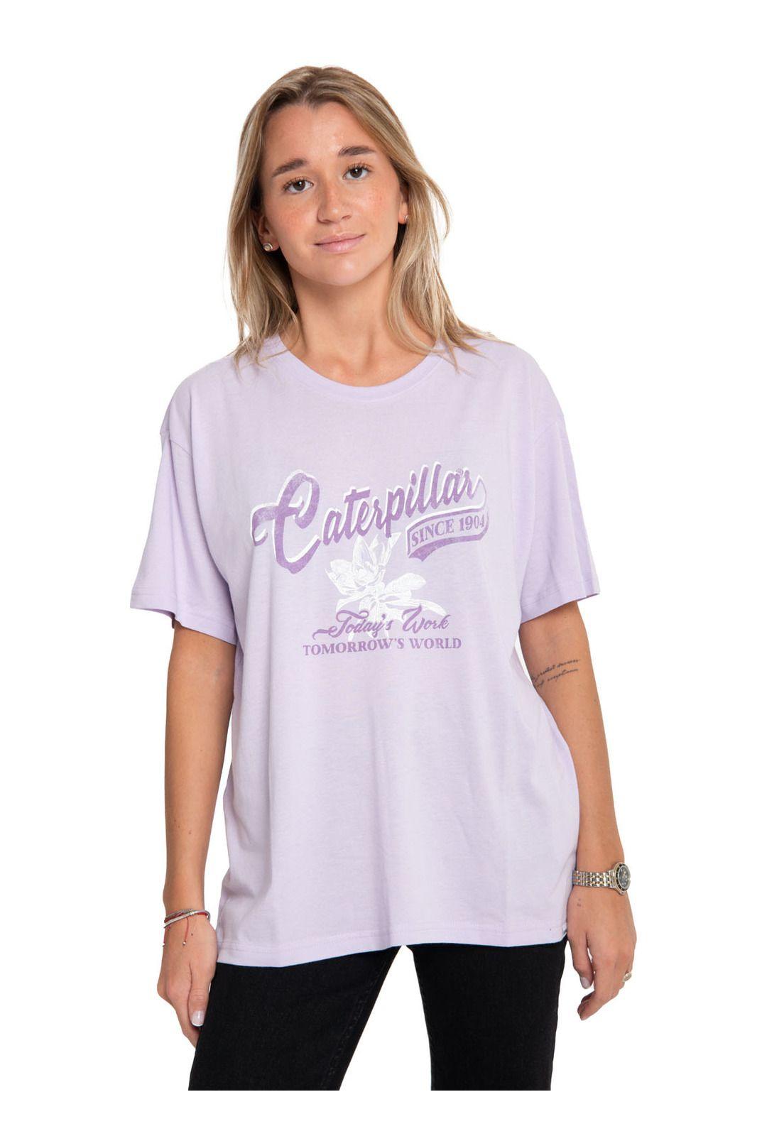 Polera Manga Corta Mujer Oversized Graphic Morado-0