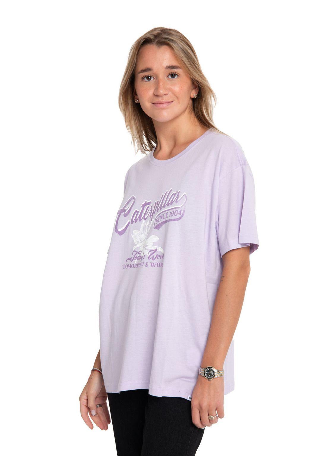 Polera Manga Corta Mujer Oversized Graphic Morado-1