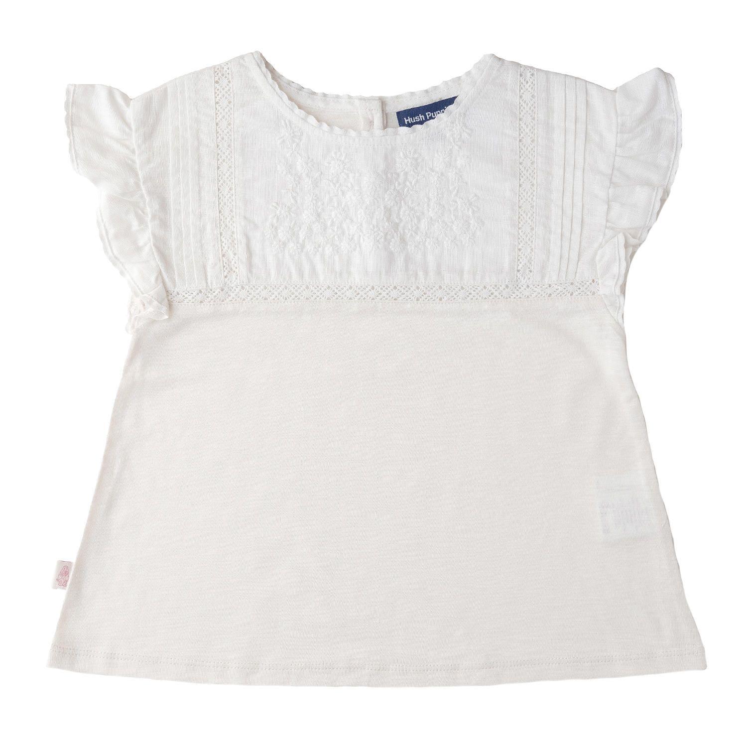 Blusa Tulipan Niña Algodón Blanco-0