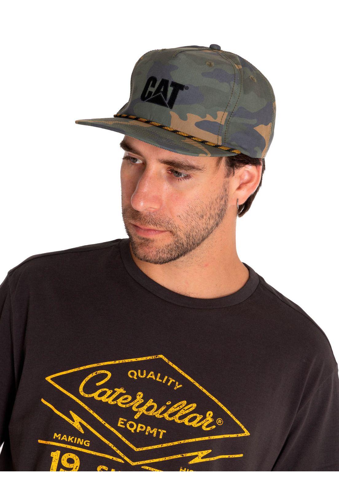 Jockey Casual Hombre Cat Logo Aop 5-Panel Hat Verde-0