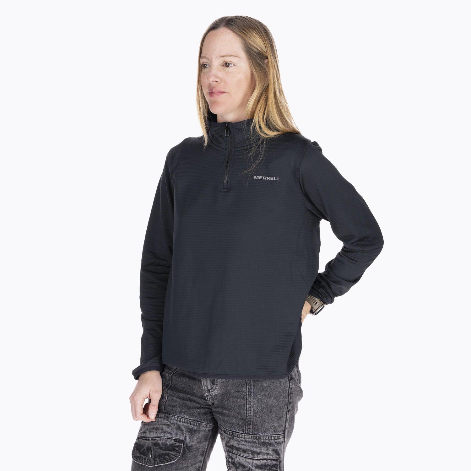 Polerón Wms Geotex Qtr Zip Negro Mujer-0