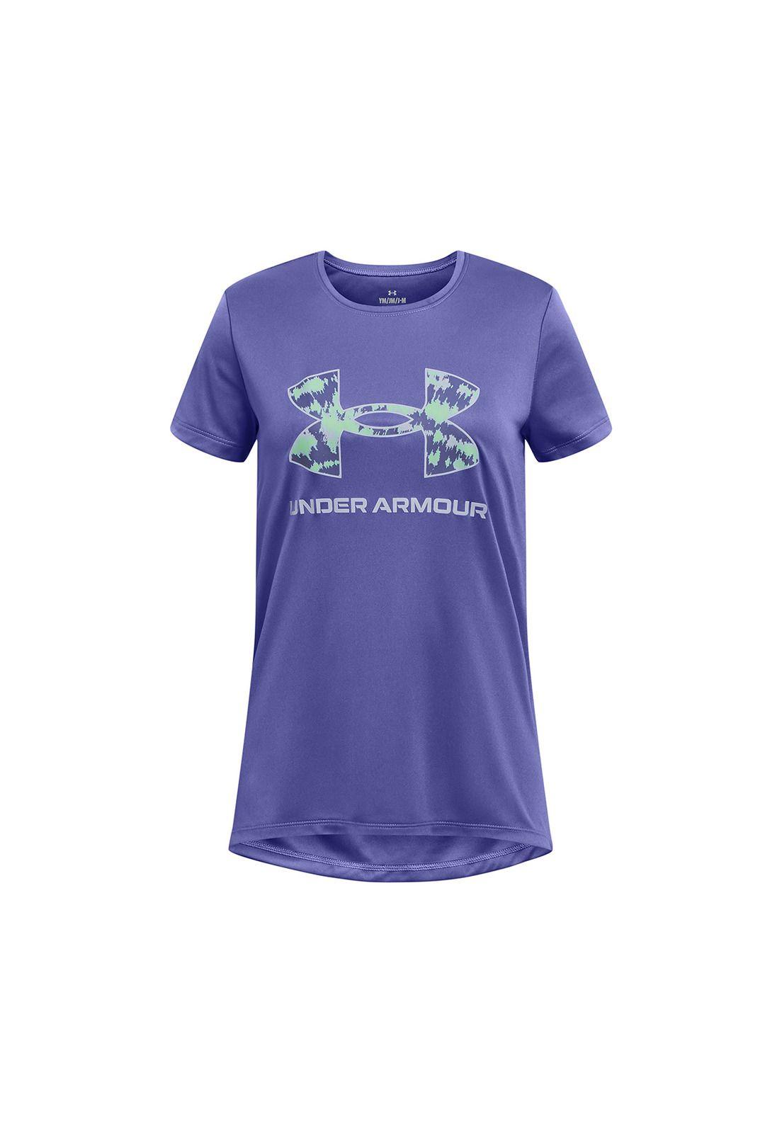 Polera Manga Corta UA Tech Niña Morado-0