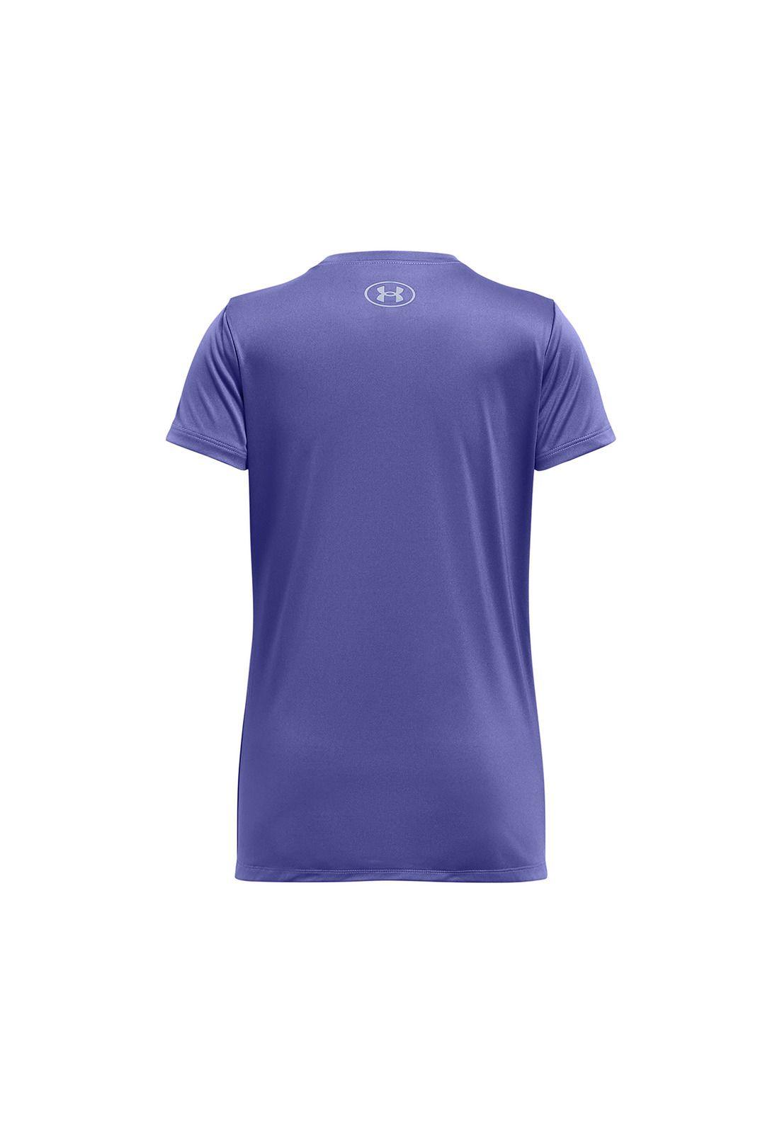 Polera Manga Corta UA Tech Niña Morado-1