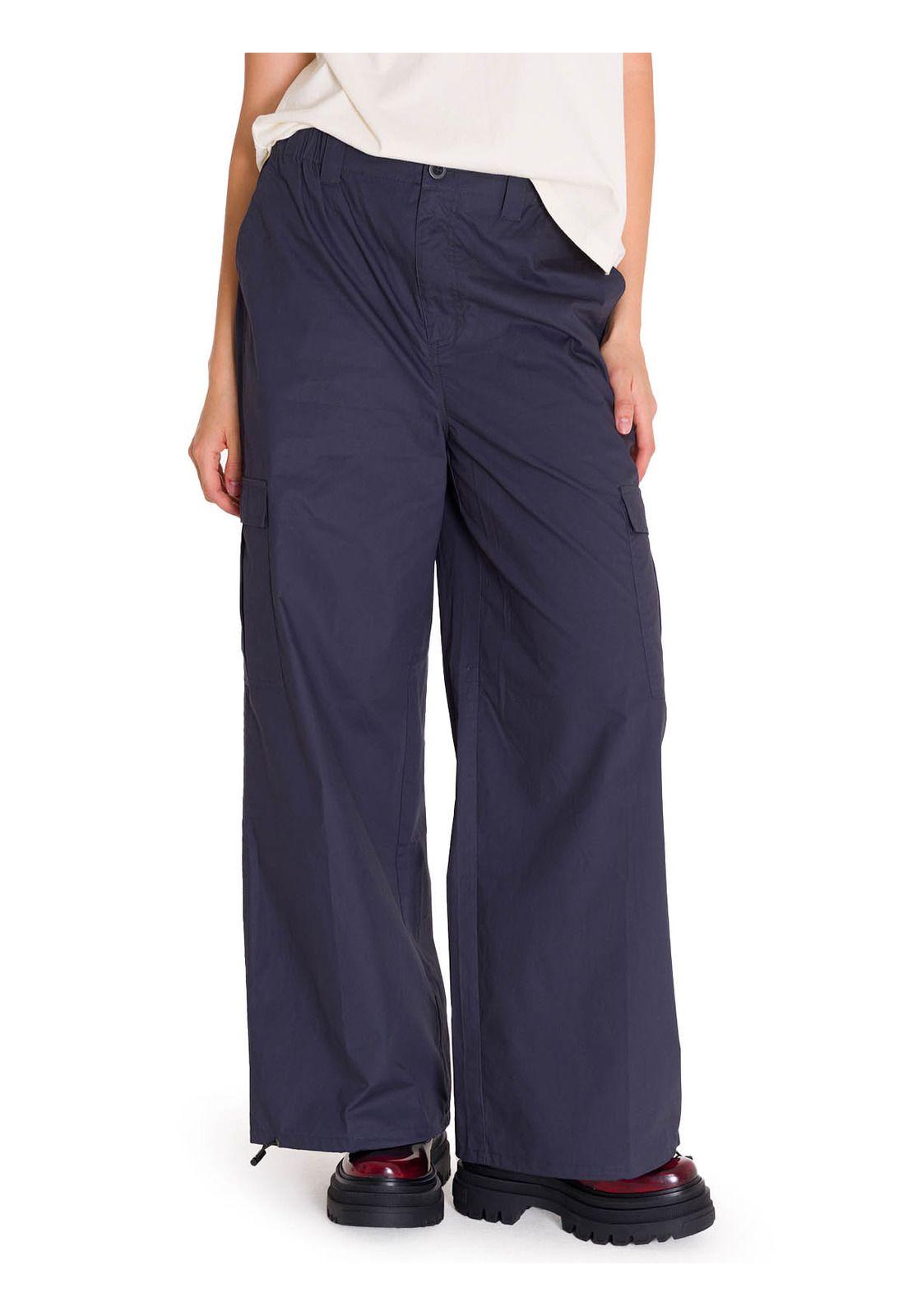 Pantalones Pull-On Cargo Parachute Mujer Azul-0
