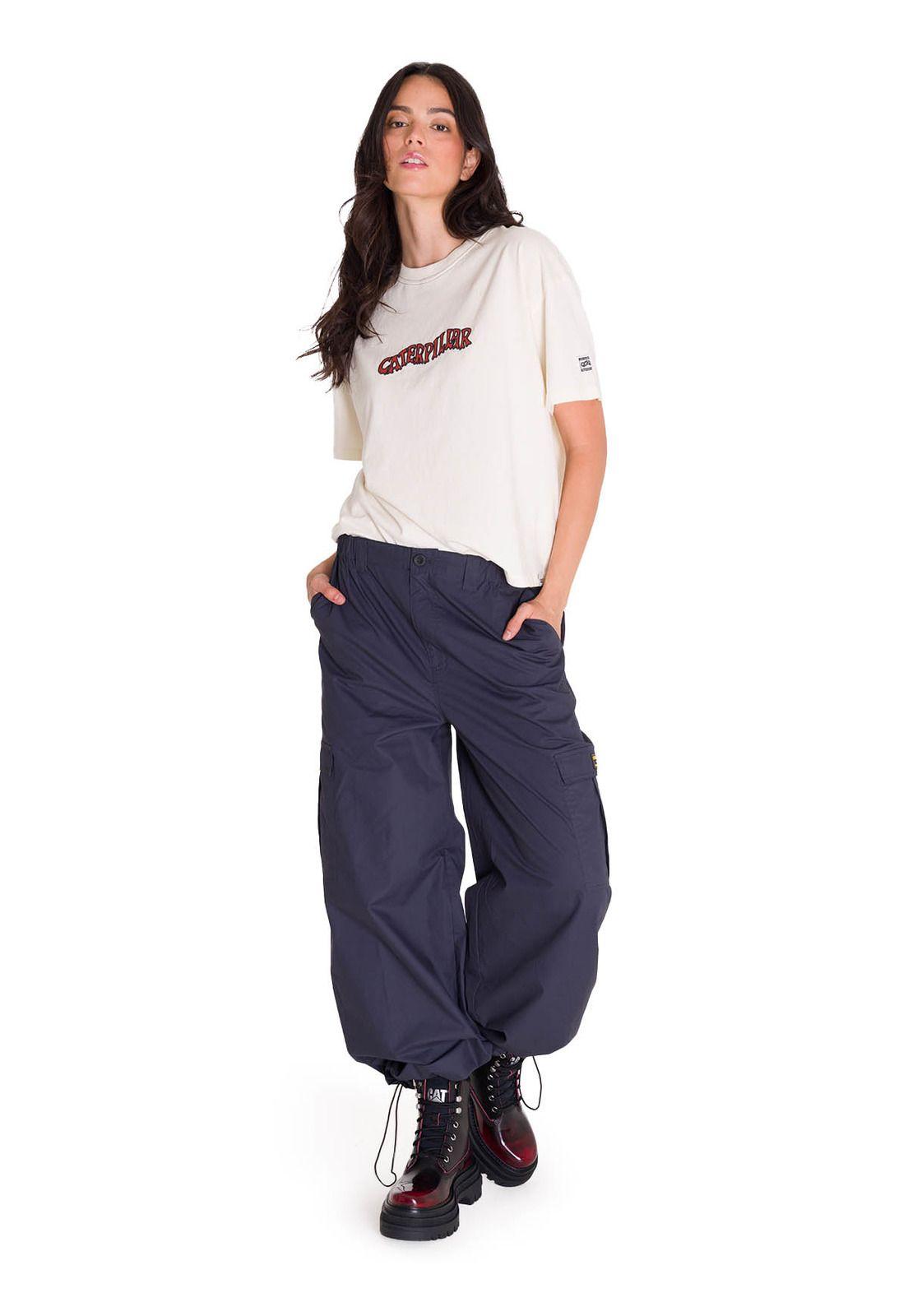 Pantalones Pull-On Cargo Parachute Mujer Azul-7