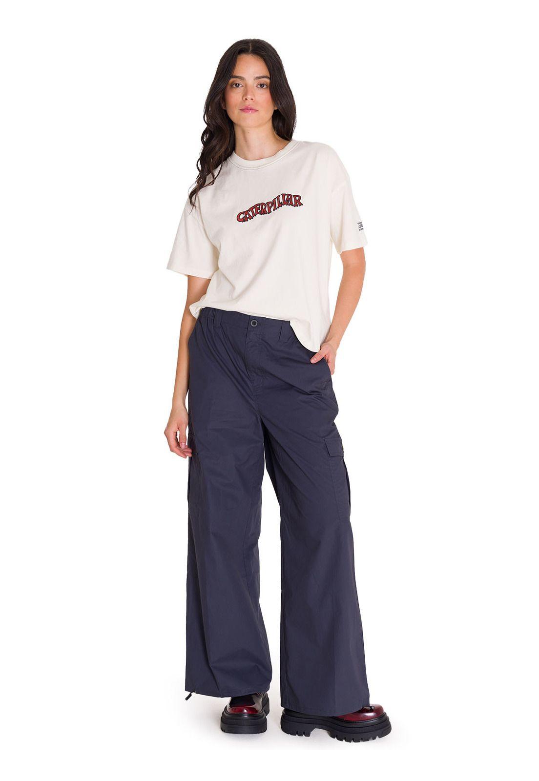 Pantalones Pull-On Cargo Parachute Mujer Azul-8