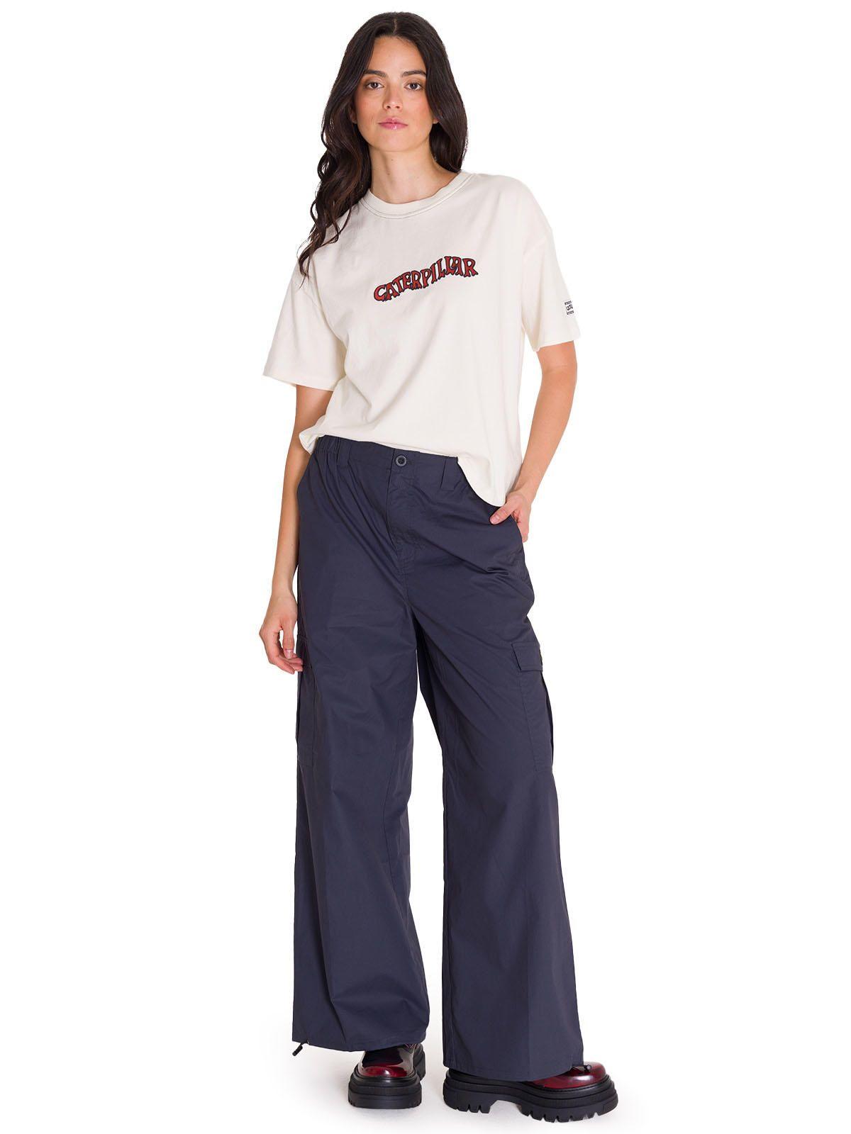 Pantalones Pull-On Cargo Parachute Mujer Azul-8