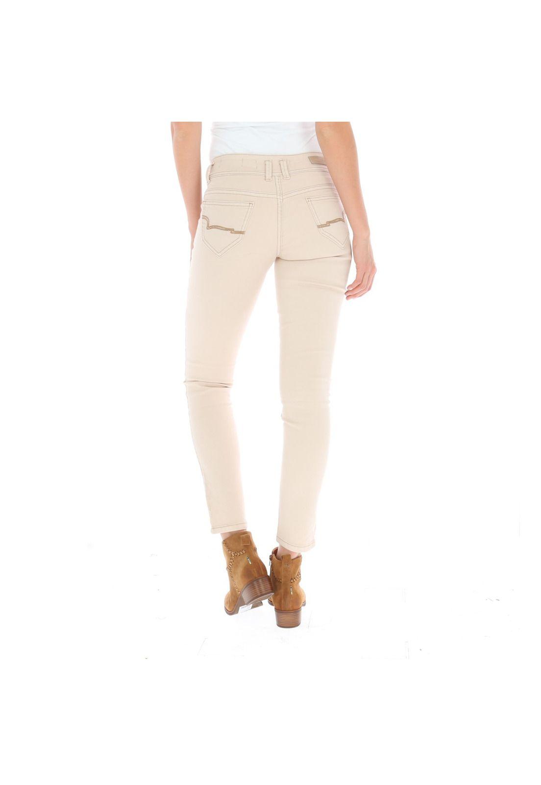 Pantalon Algodón Olivo Piel Mujer Rockford-1