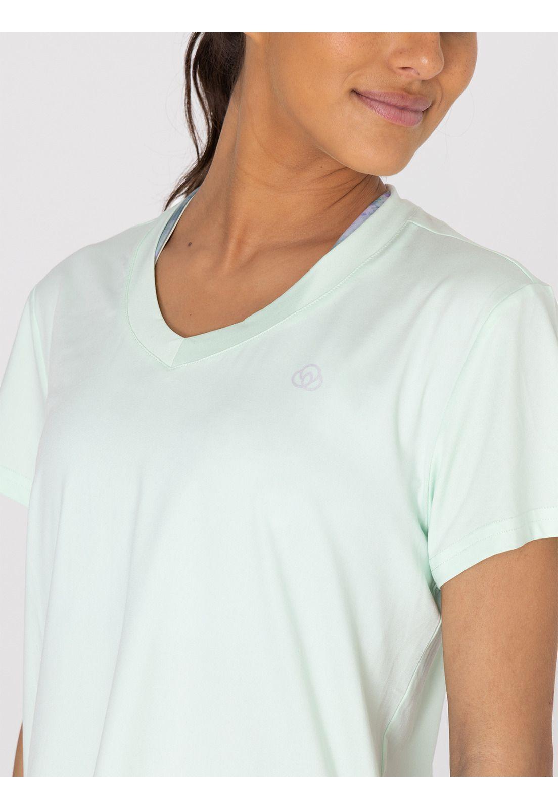 Polera deportiva Mujer Manga Corta V Neck Menta-4