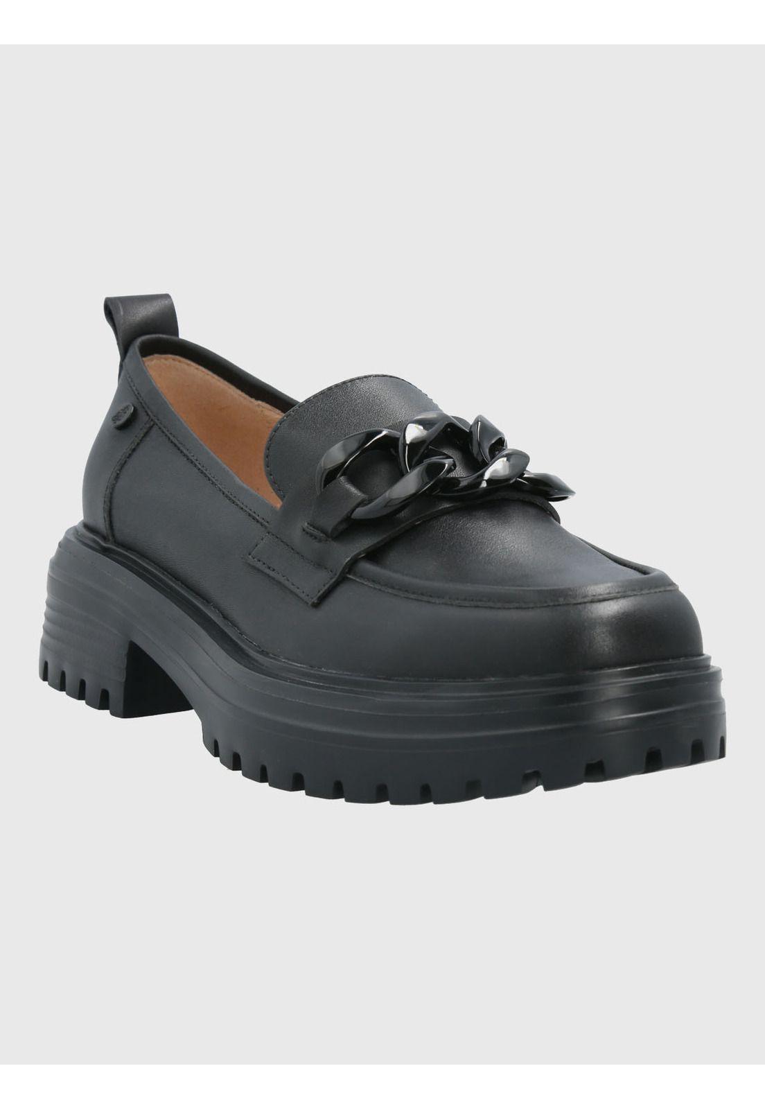 Mocasin Cuero Mujer Leboni Negro-0