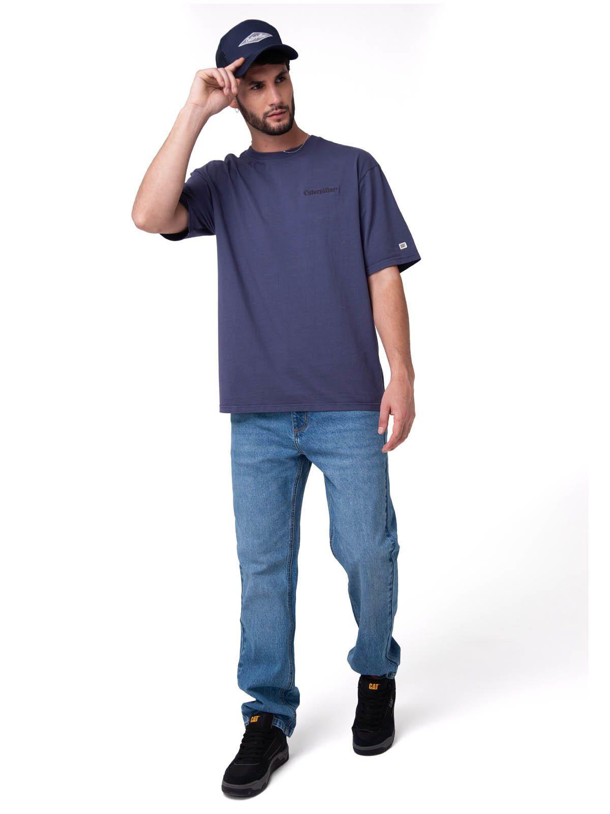 Polera Manga Corta Heavyweight Relaxed Azul-4
