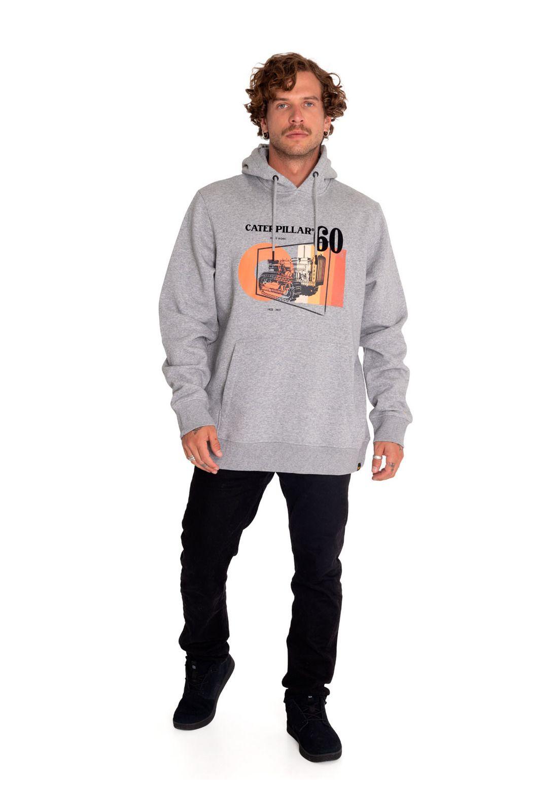 Poleron Casual Hombre Graphic Pullover Hoodie Gris-5