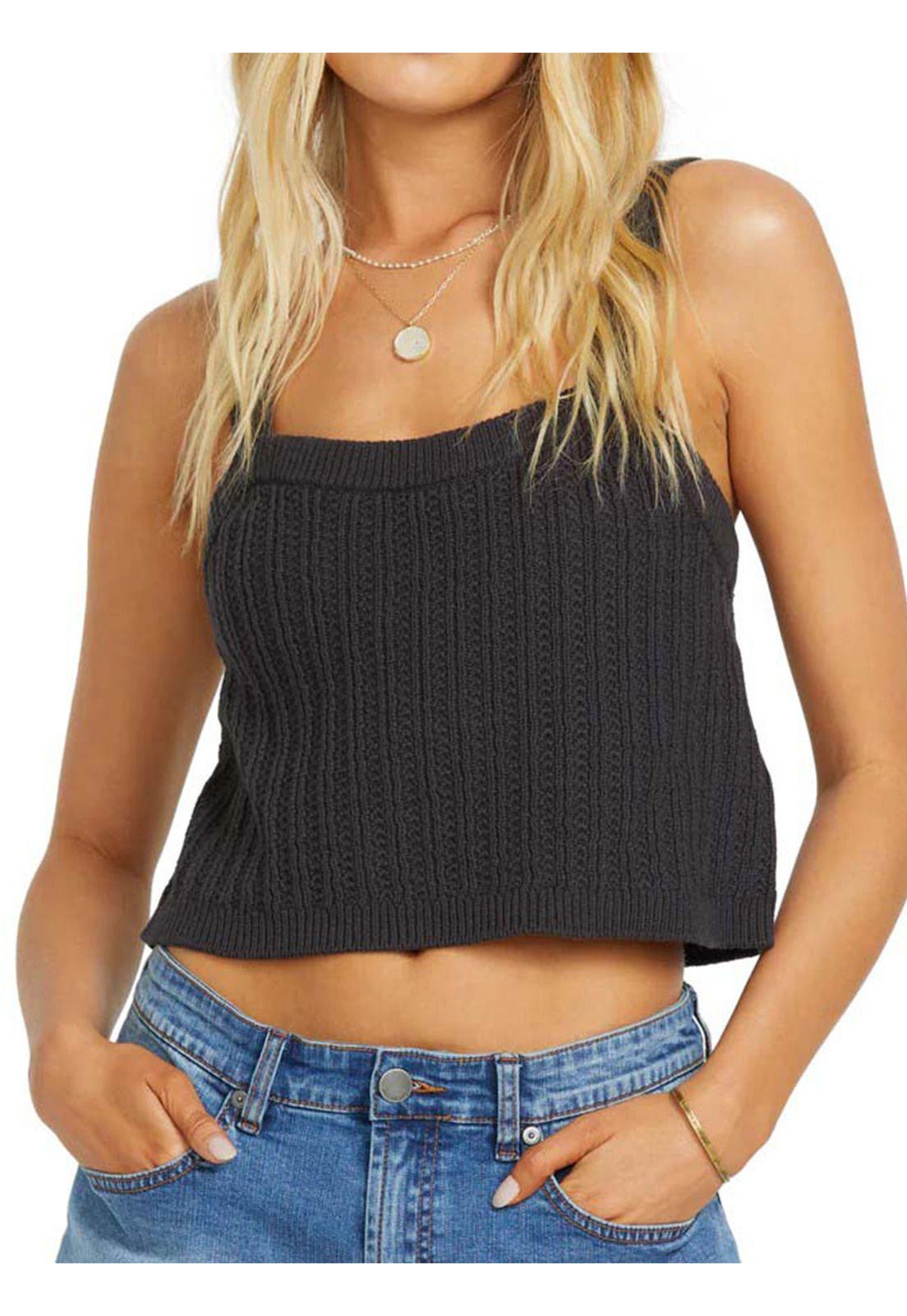 Polera Tejida Mujer Tropic Rome Negra Billabong-0