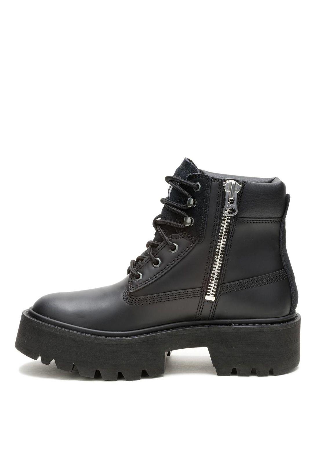 Botin Cuero Mujer Colorado Max 6 Zip Negro-3