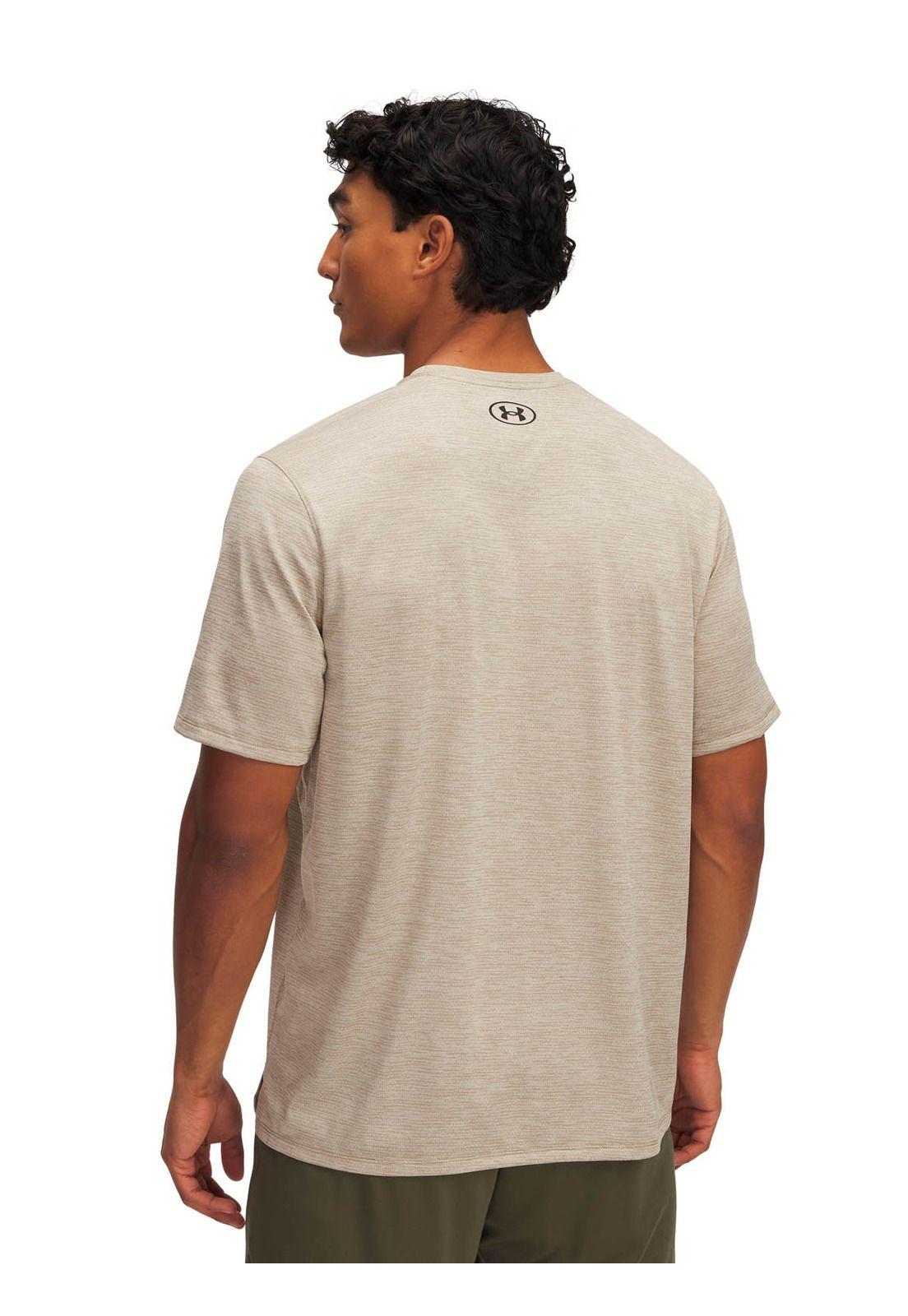 Polera Manga Corta Training para hombre Tech Vent café -1