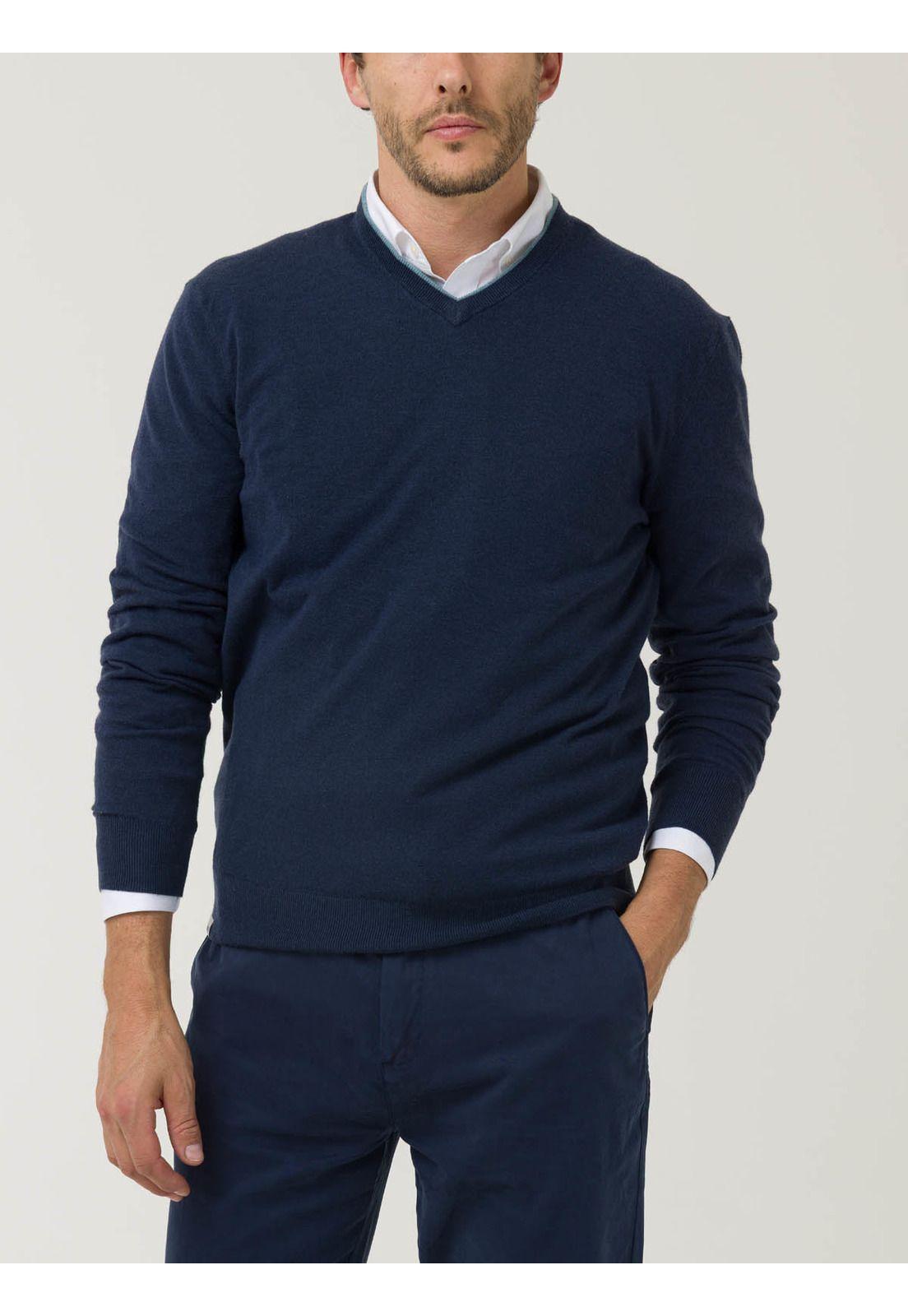Sweater Fibras Recicladas Hombre Angriv Azul-4