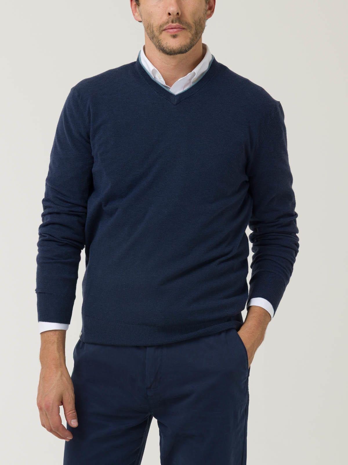 Sweater Fibras Recicladas Hombre Angriv Azul-4