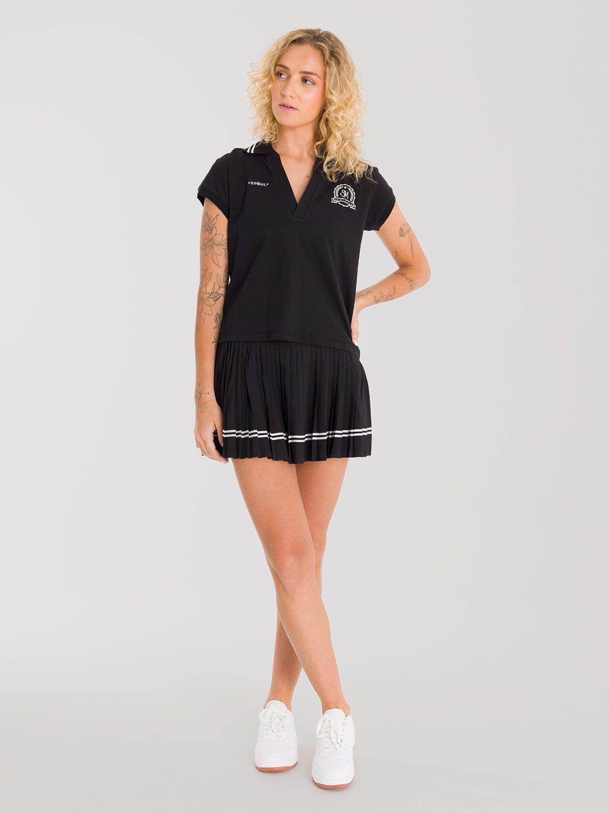 Polera Polo Mujer Heritage SAINTMALE Negra-1