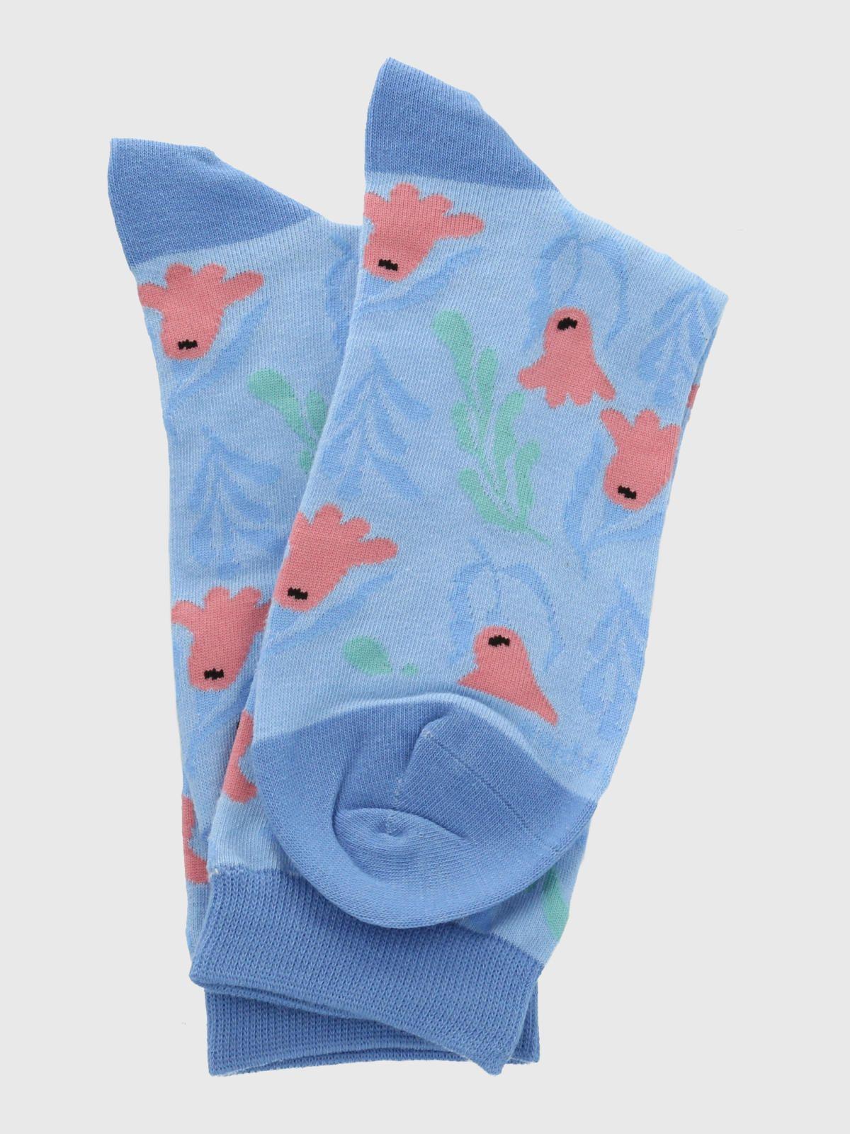 Calcetin Algodón Mujer C Garden Azul-2