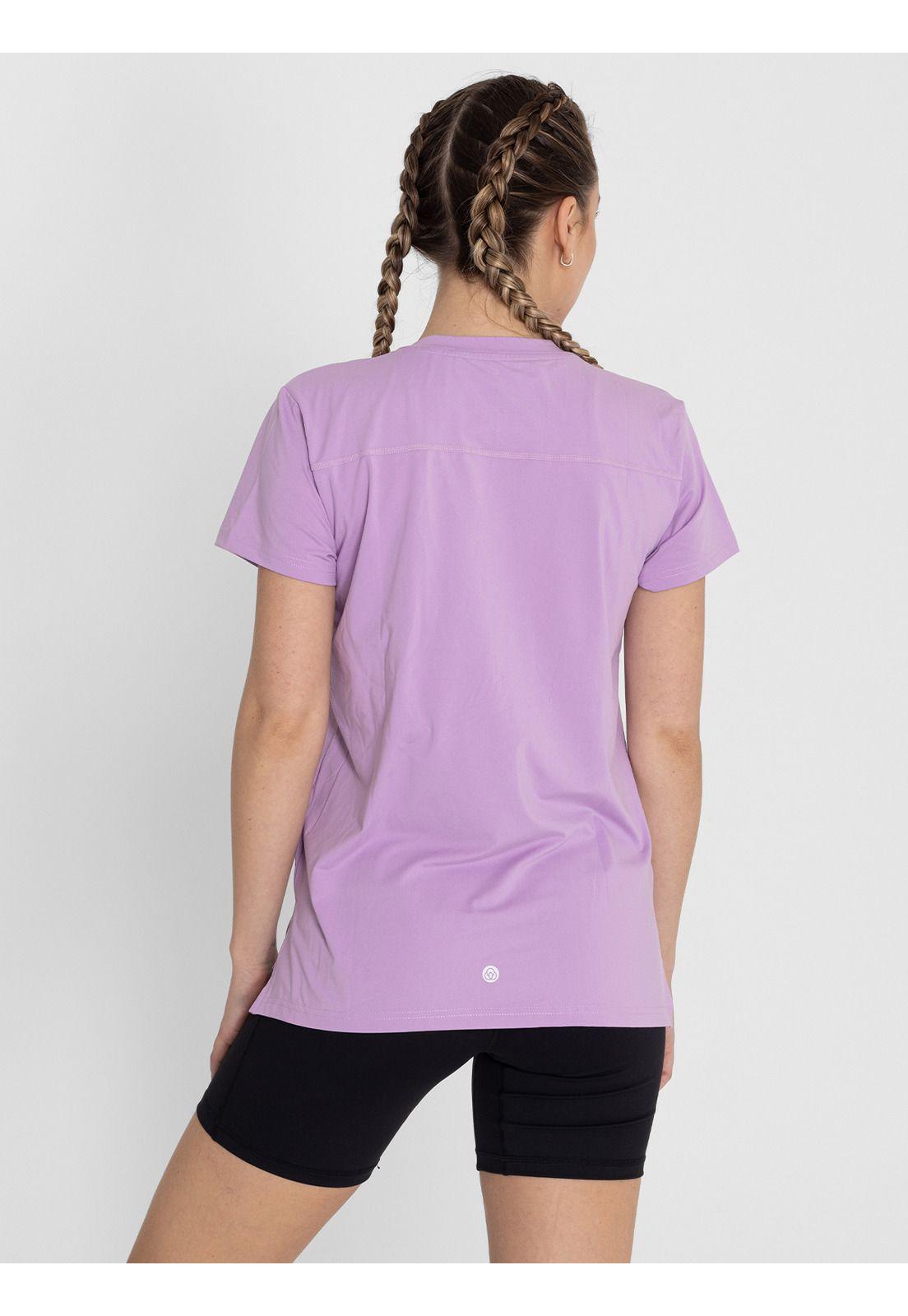 Polera Manga Corta V-Neck Lila Mujer-1