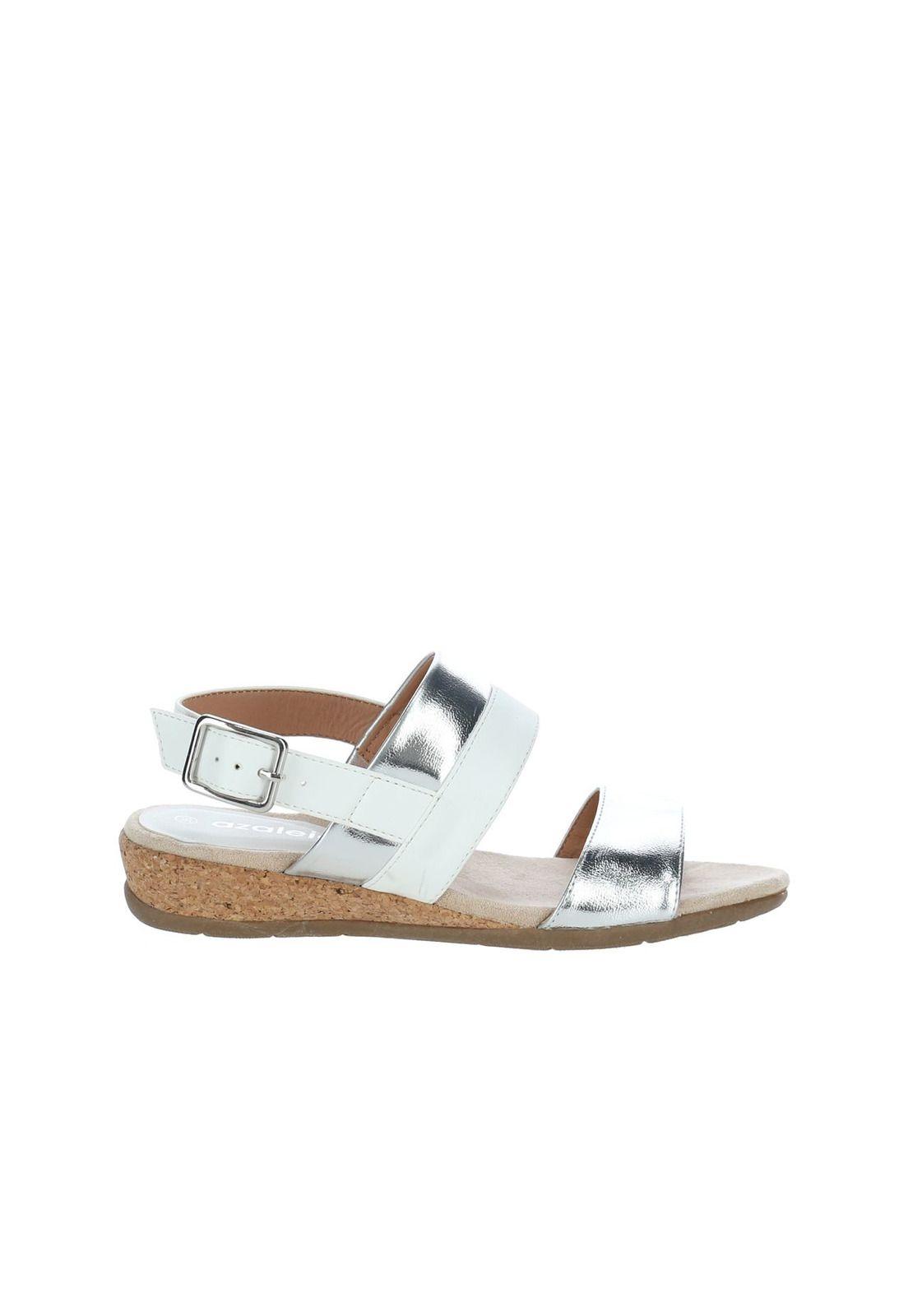 Sandalia Mujer FRojo Blanco/Plateado-0