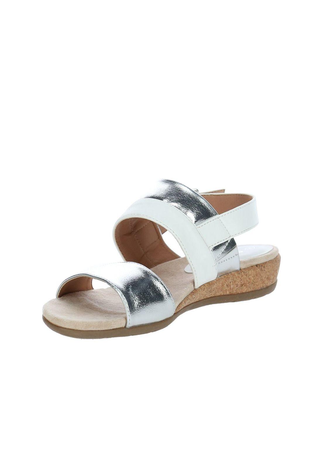 Sandalia Mujer FRojo Blanco/Plateado-3