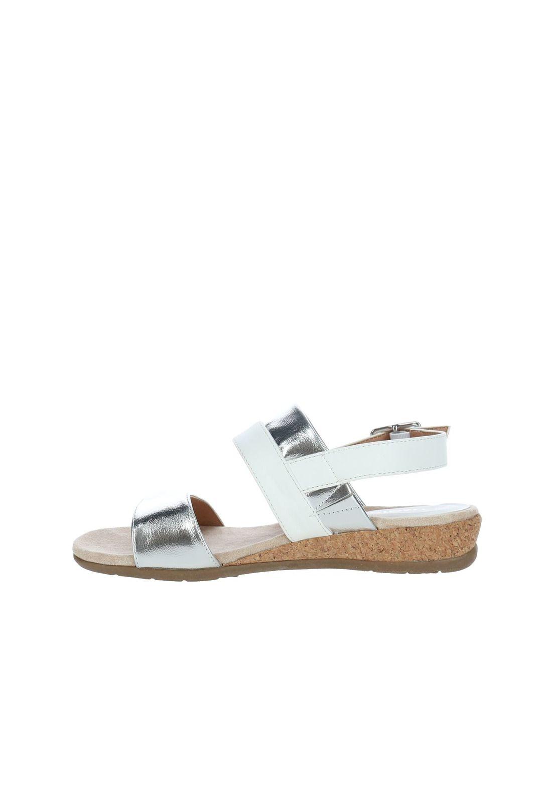 Sandalia Mujer FRojo Blanco/Plateado-4