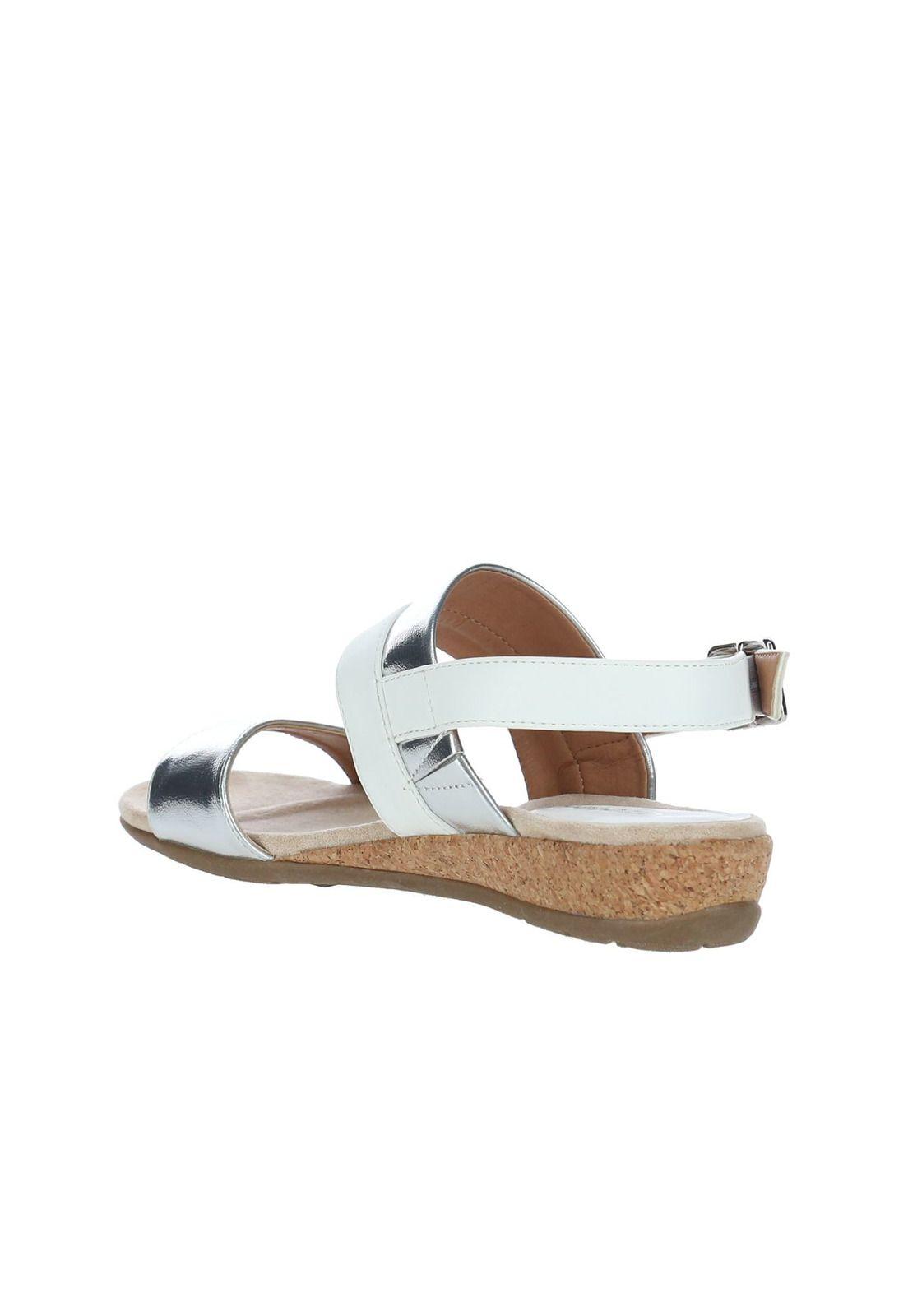 Sandalia Mujer FRojo Blanco/Plateado-5