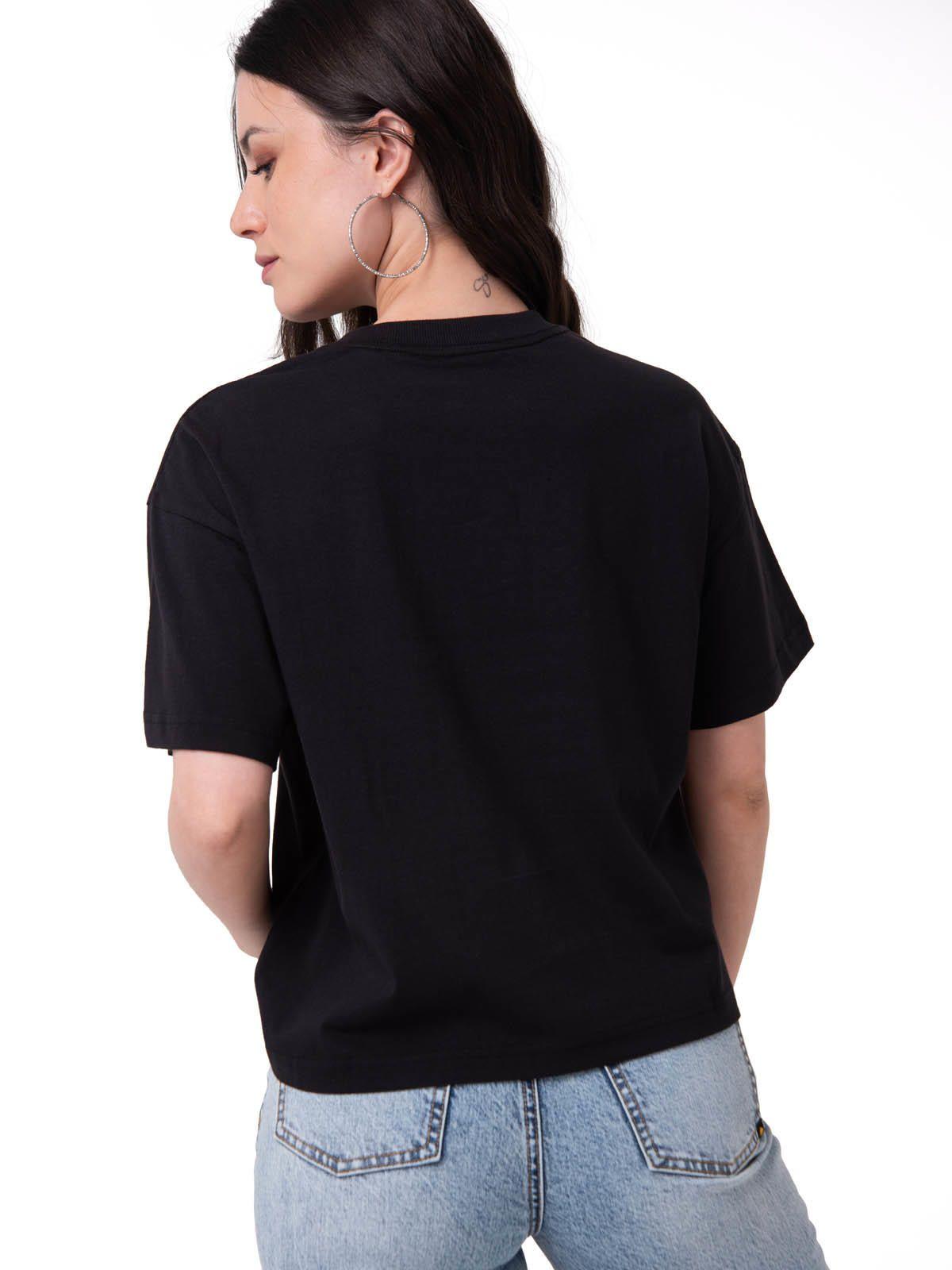 Polera Manga Corta Mujer Caterpillar Heart Bo Negro-1
