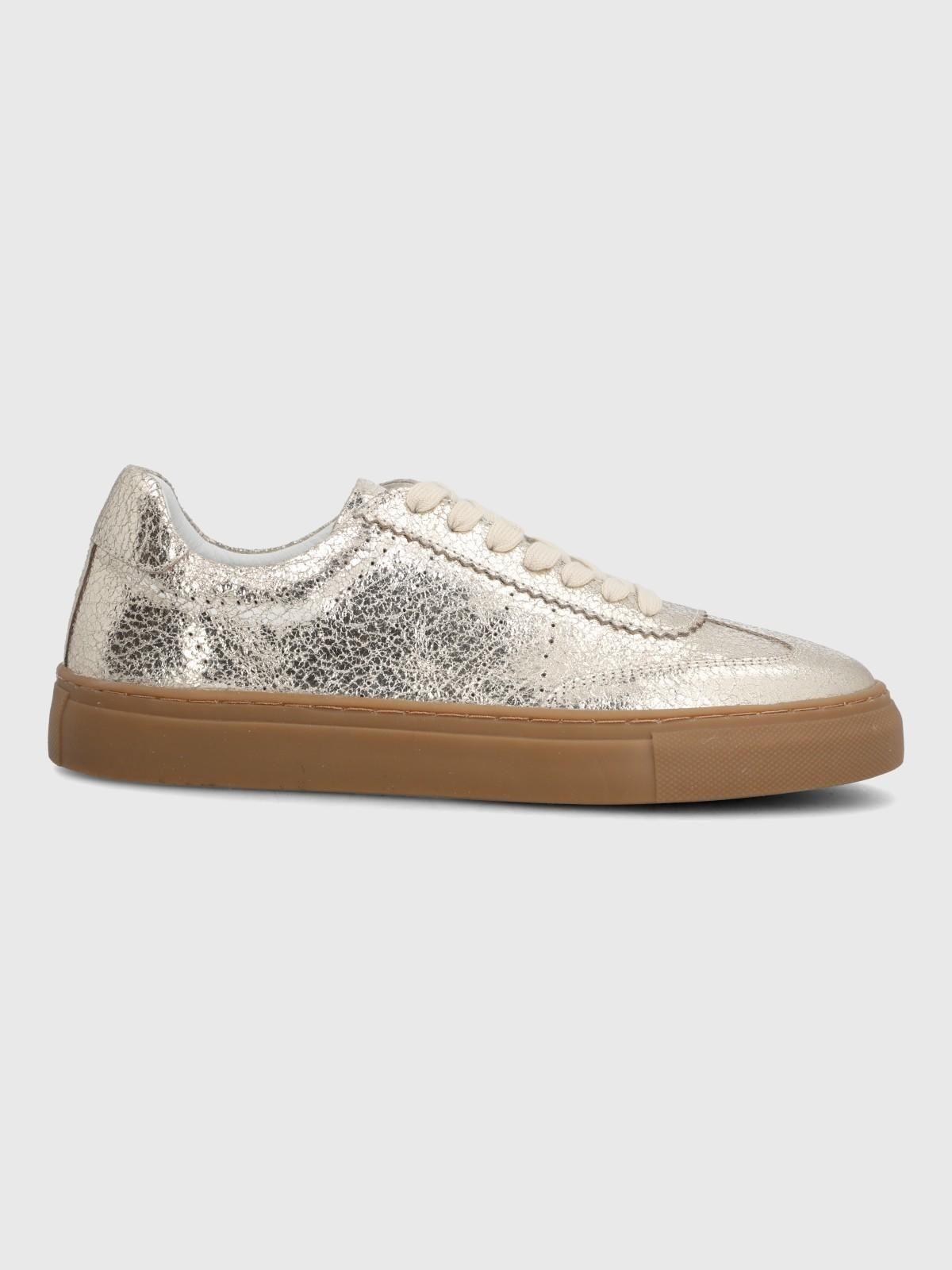 Zapatilla Cuero Mujer Salena Metalizado-1