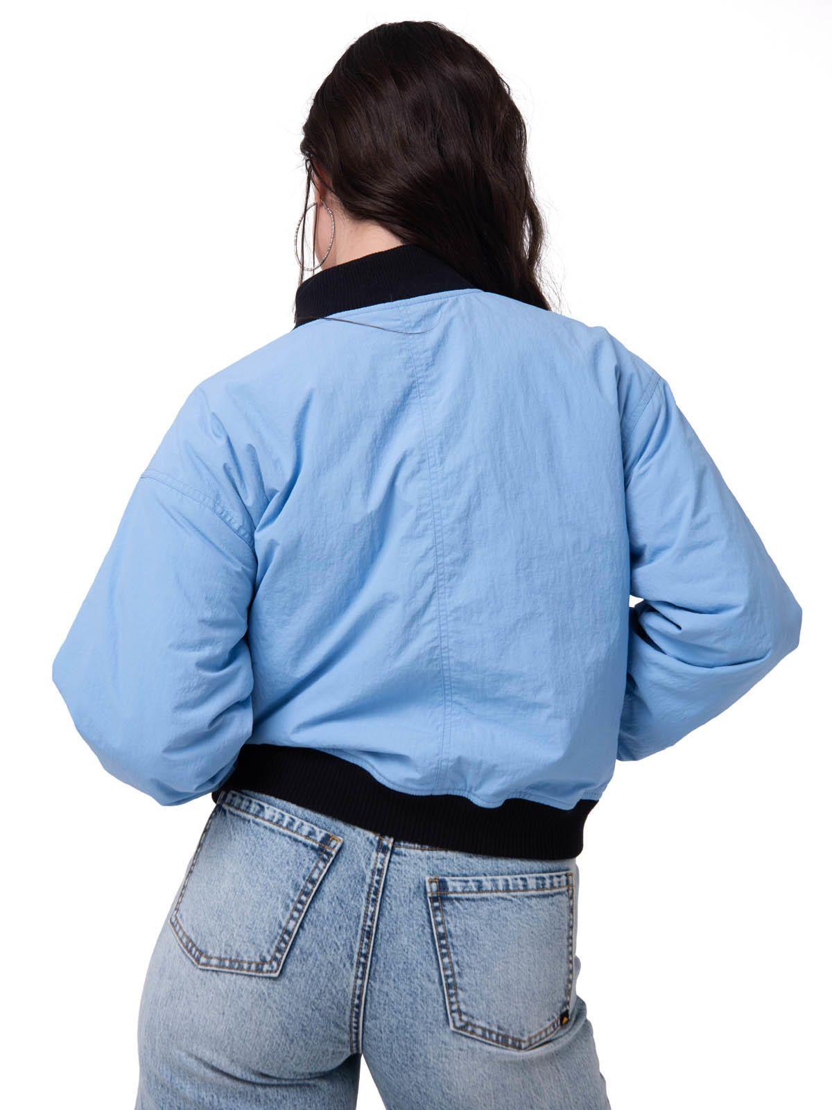 Chaqueta Mujer Nylon Bomber Celeste-3